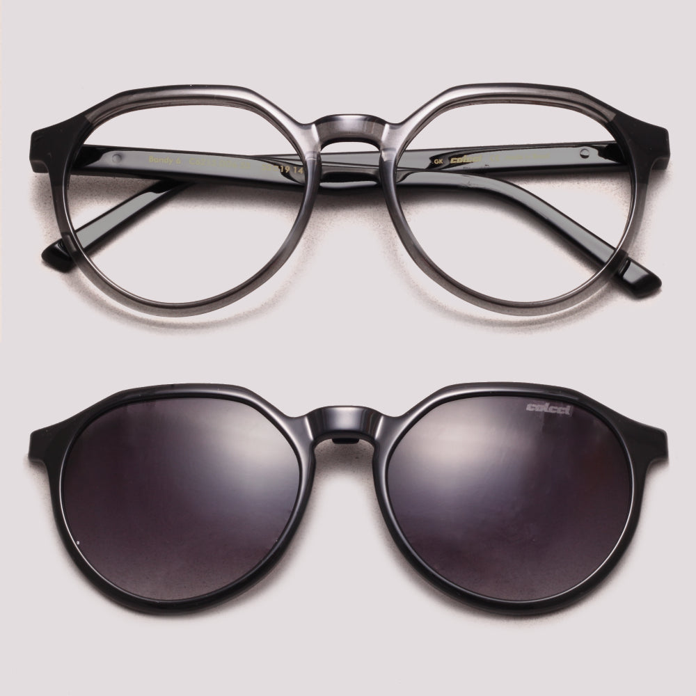 Colcci Bandy 6 Clip On Retrô Fume Brilho e Preto - Grau - 53 mm