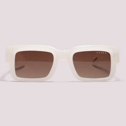 Evoke Lodown B01 Branco Perolado Marrom Degradê - Sol - 47 mm