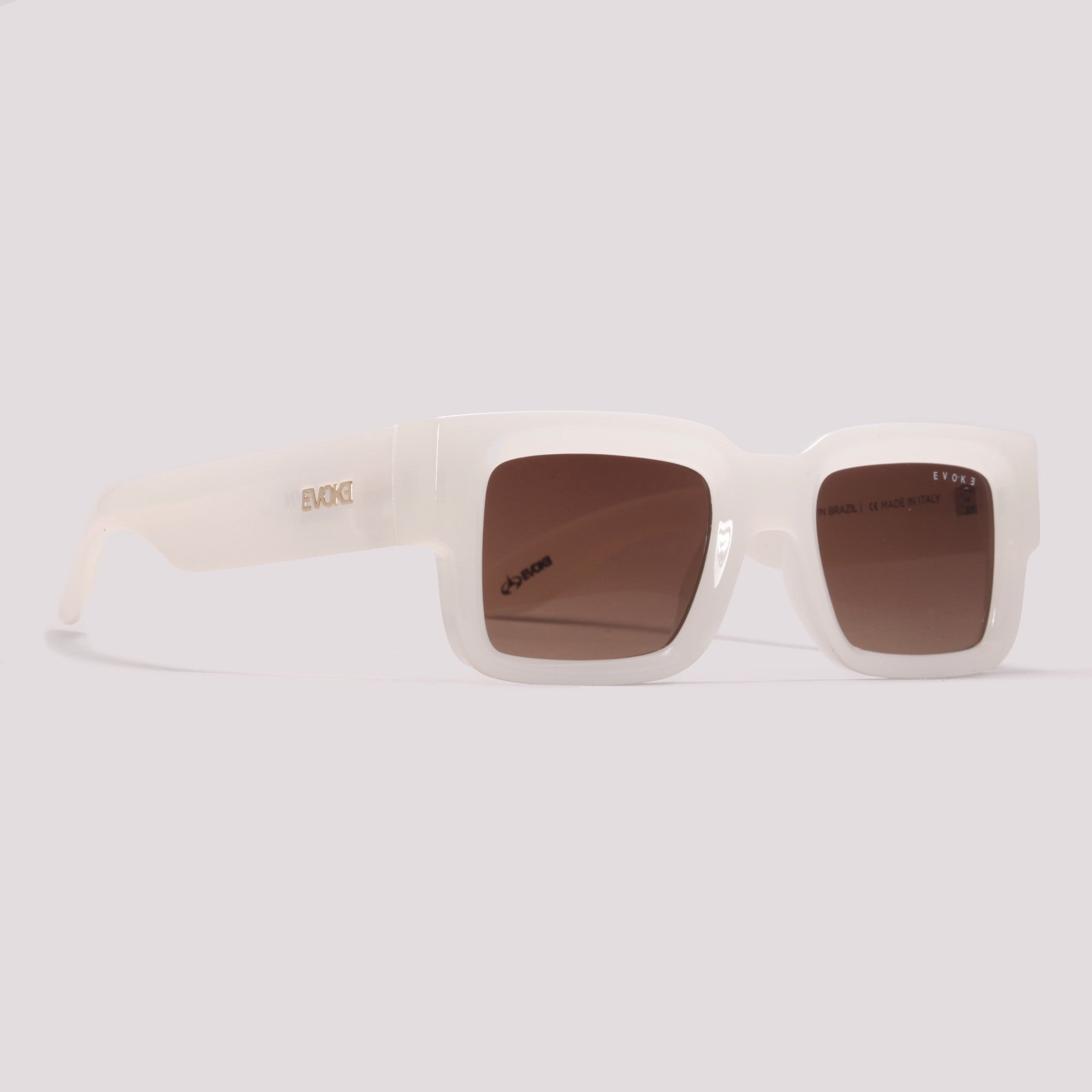 Evoke Lodown B01 Branco Perolado Marrom Degradê - Sol - 47 mm