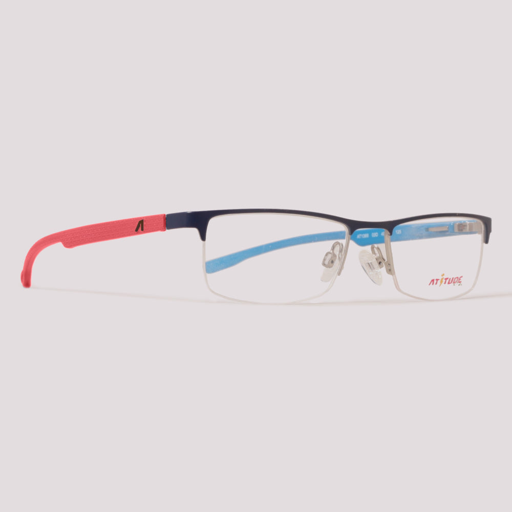 Atitude AT1389 03D Infantil Troca Haste Prata e Vermelho e Azul - Grau - 49 mm