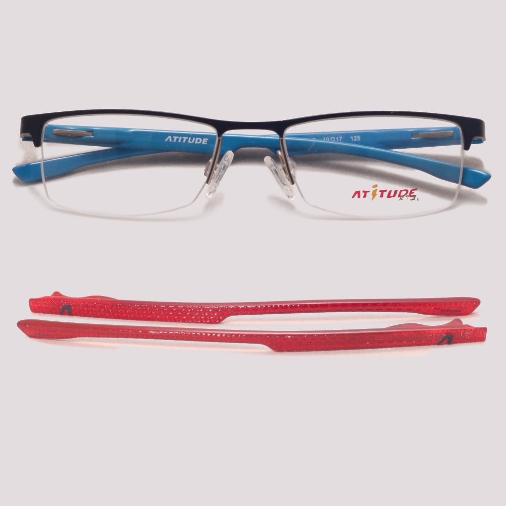 Atitude AT1389 03D Infantil Troca Haste Prata e Vermelho e Azul - Grau - 49 mm