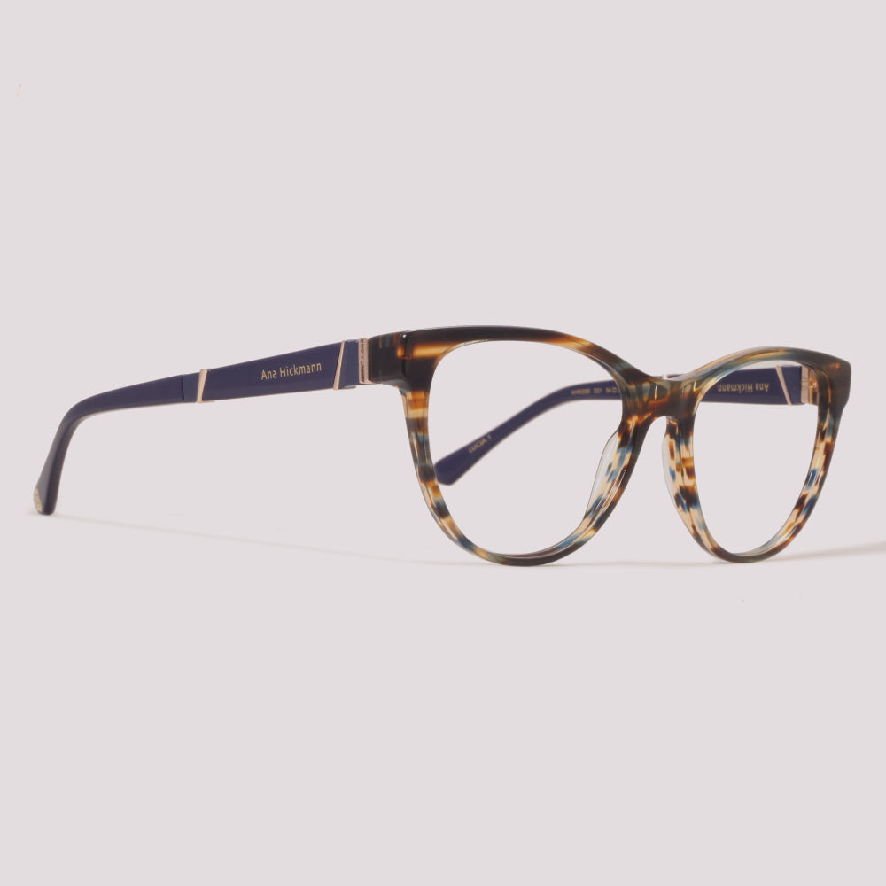 Ana Hickamnn Lucia 1 AH60066 D21 Mesclado Marrom e Azul - Grau - 54 mm