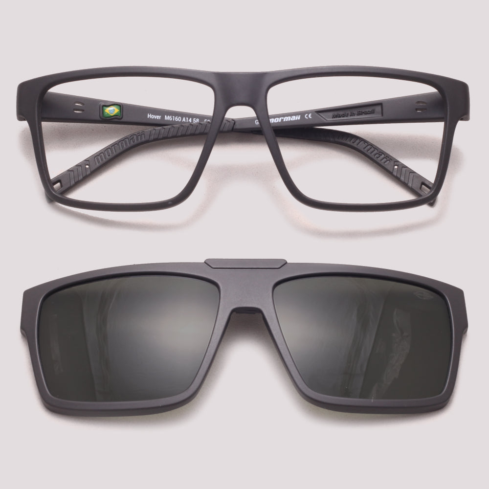 Mormaii Hover Clip On Preto Fosco - Grau - 58 mm