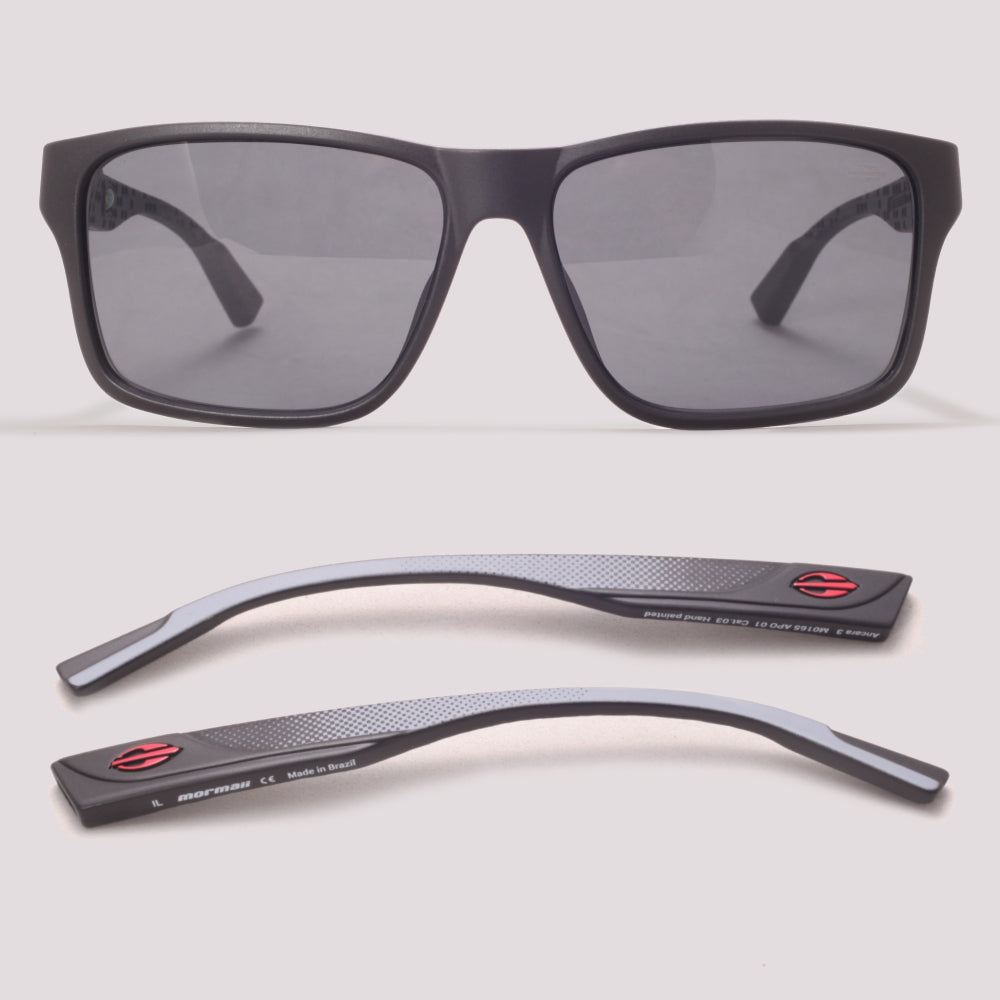 Mormaii Ancara Preto Brilho Com Detalhe Cinza Vermelho - Sol - 57 mm