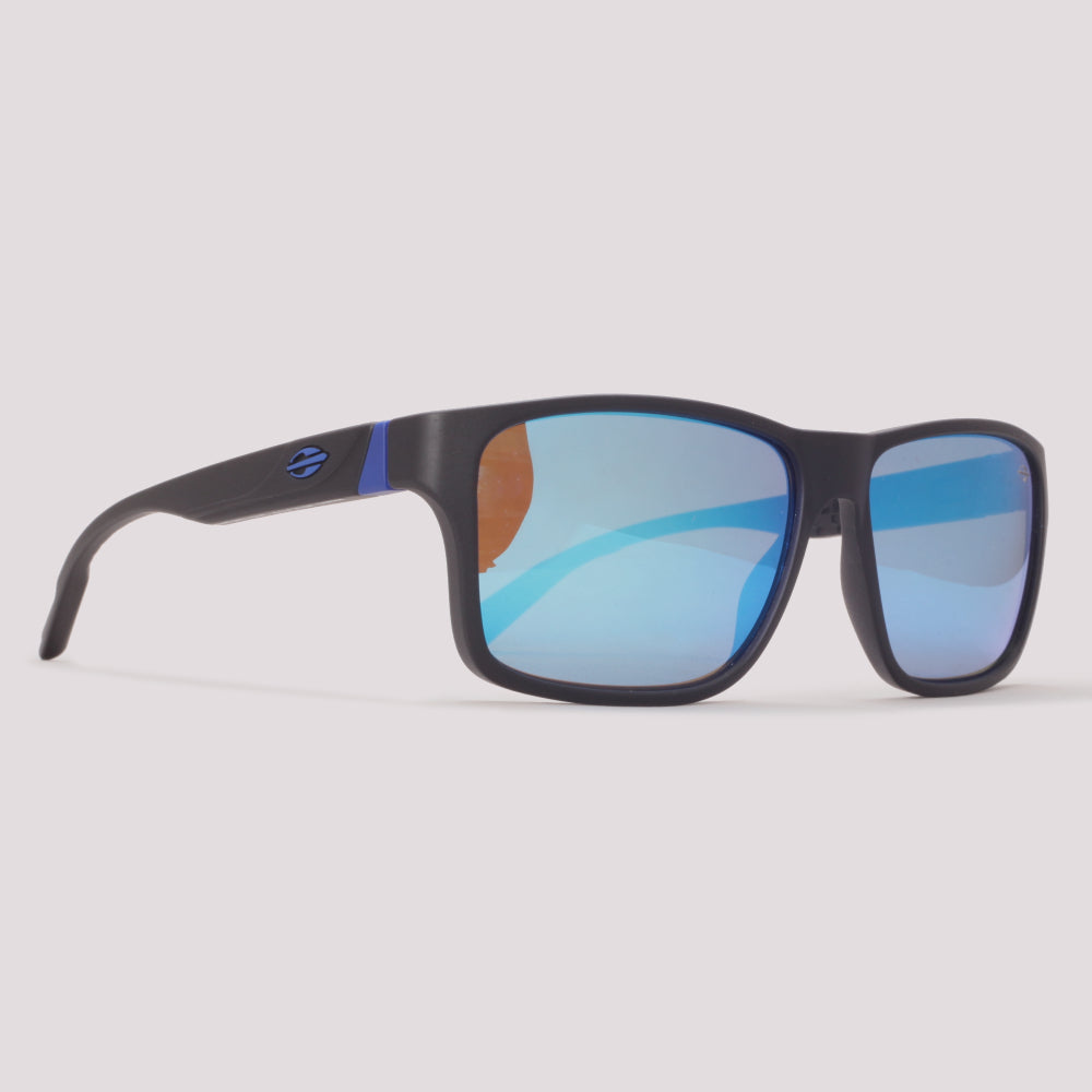 Mormaii Ancara 3 Preto Fosco Com Azul Lente Azul Revo Ice - Sol - 57 mm