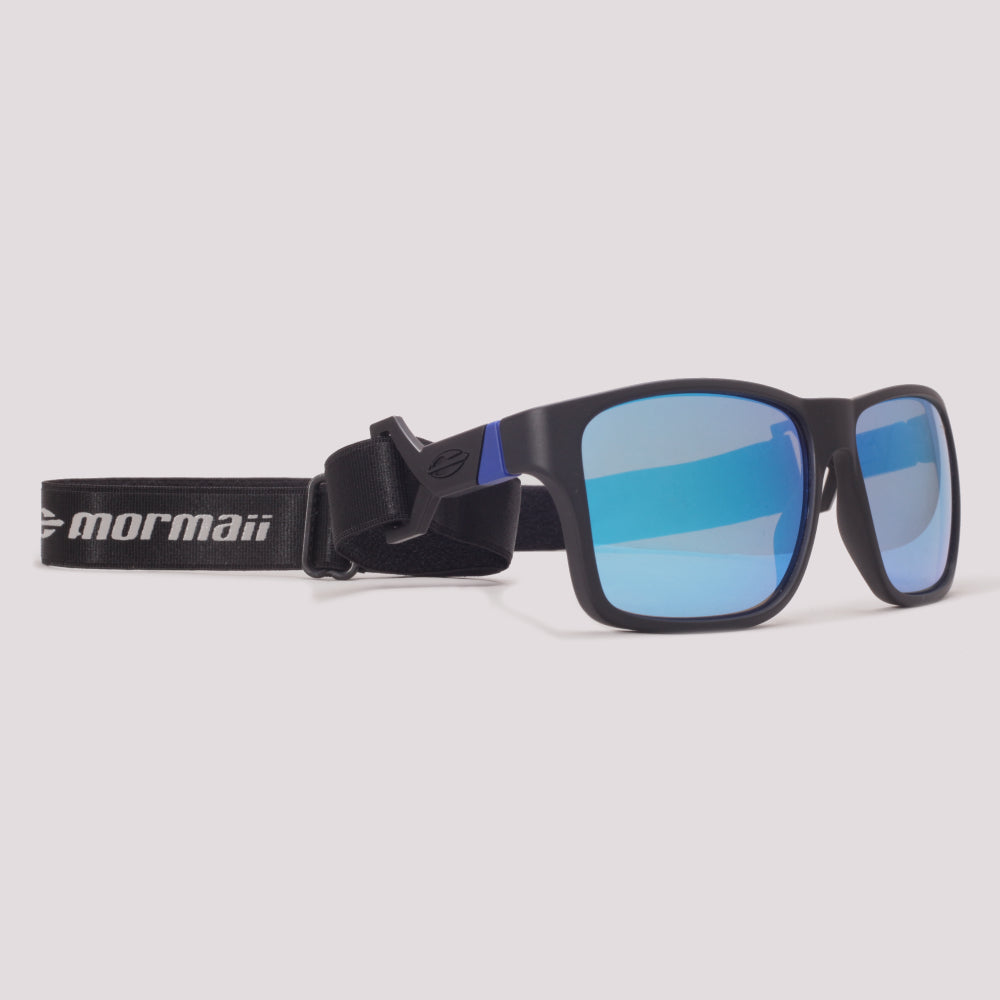 Mormaii Ancara 3 Preto Fosco Com Azul Lente Azul Revo Ice - Sol - 57 mm
