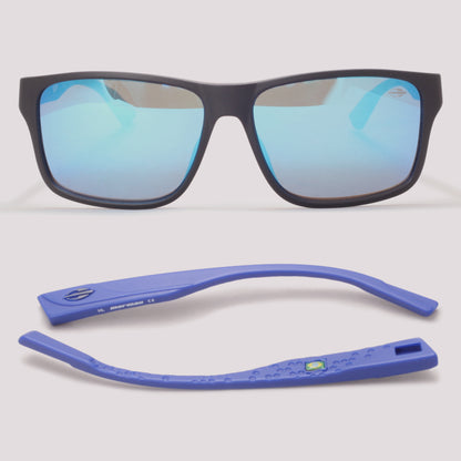 Mormaii Ancara 3 Preto Fosco Com Azul Lente Azul Revo Ice - Sol - 57 mm