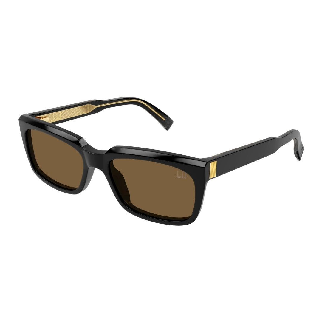 Dunhill DU0056S 001 Preto Brilho Marrom - Sol - 57 mm