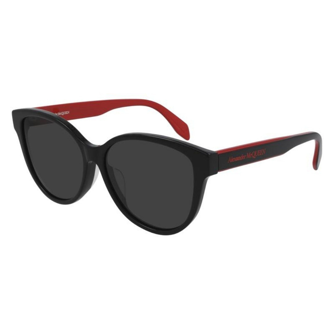 Alexander McQueen AM0303SK 003 Preto e Vermelho Brilho Preto - Sol - 57 mm