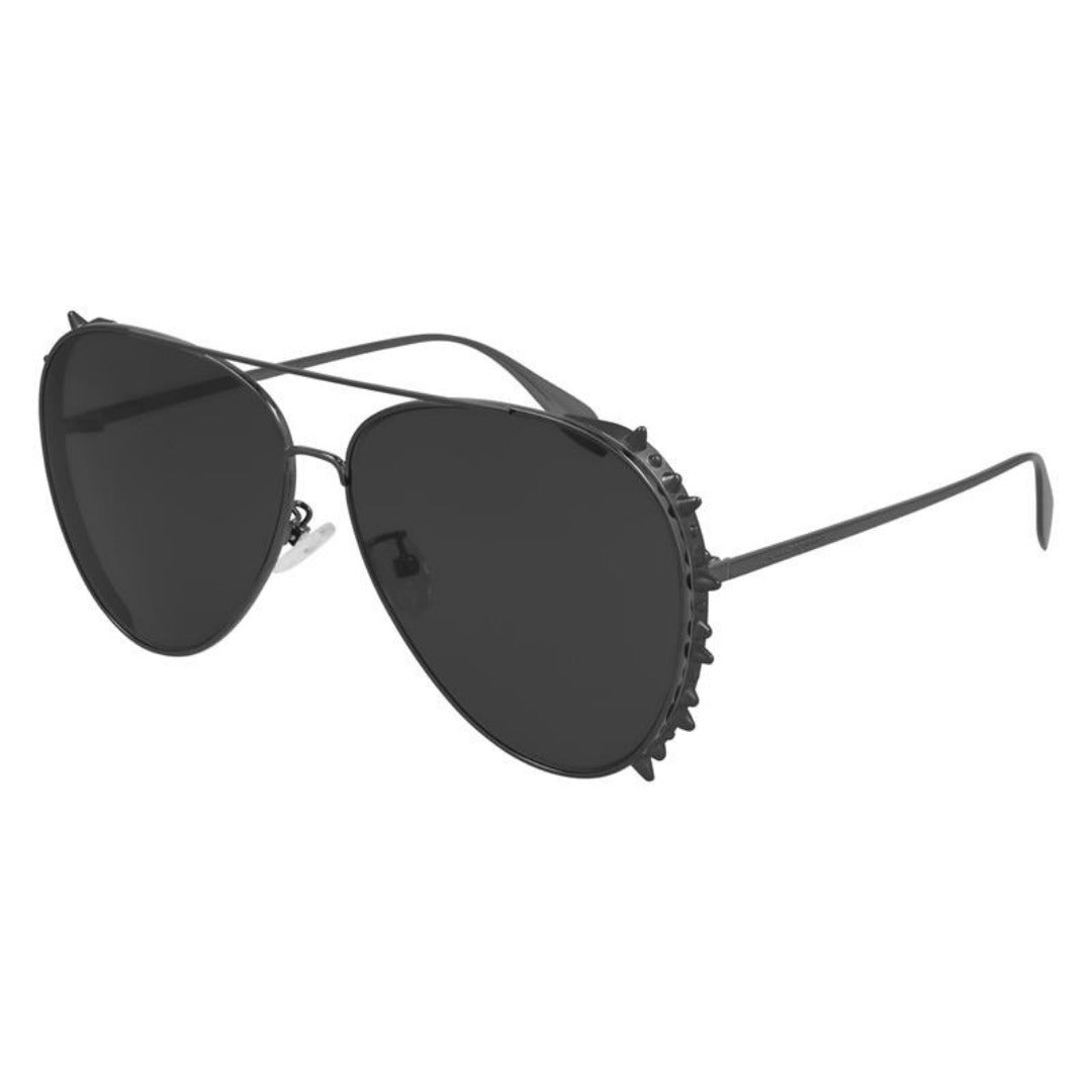 Alexander McQueen AM0308S 001 Cinza Brilho Preto - Sol - 63 mm