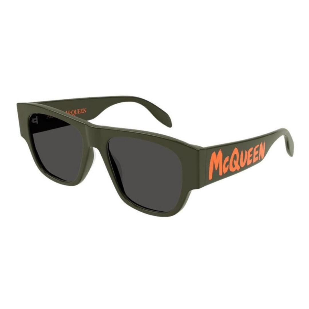 Alexander McQueen AM0328S 003 Verde Brilho Preto - Sol - 54 mm