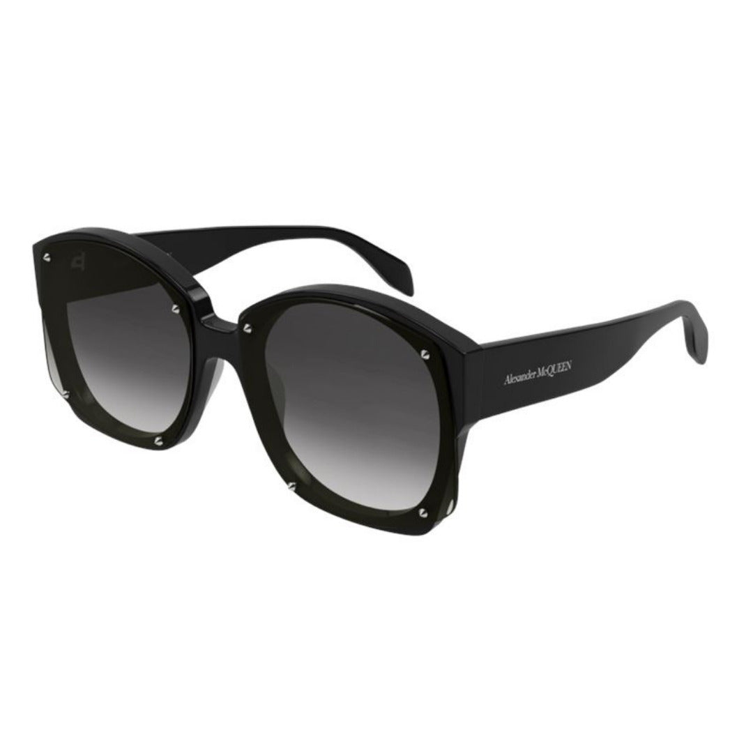 Alexander McQueen AM0334S 001 Preto Brilho Preto Degradê - Sol - 61 mm