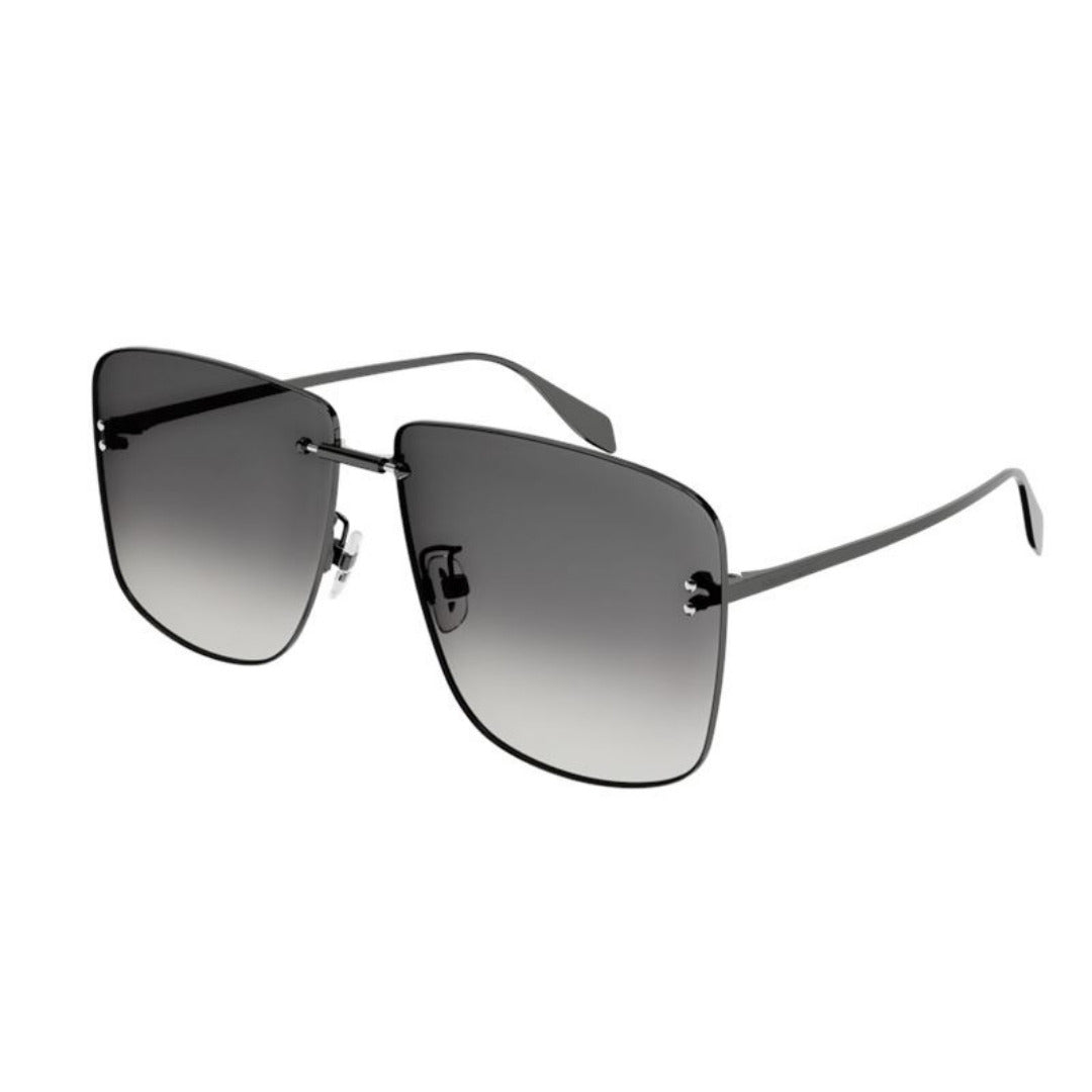 Alexander McQueen AM0343S 001 Cinza Brilho Preto Degradê - Sol - 64 mm