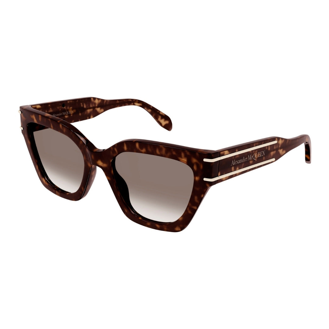 Alexander McQueen AM0398S 002 Marrom Mesclado Marrom Degradê - Sol - 53 mm