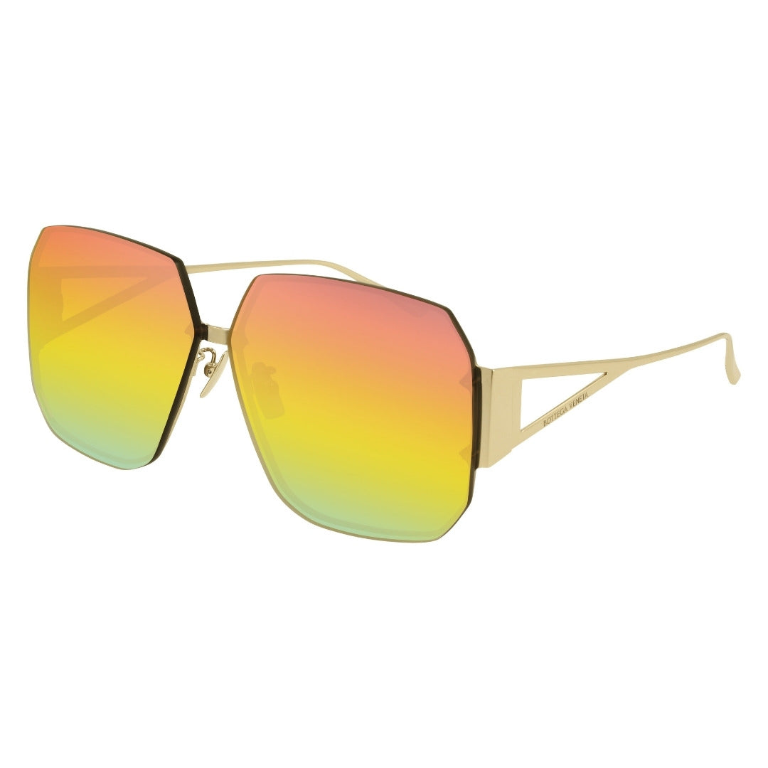 Bottega Veneta BV1085SA 003 Dourado Brilho Cinza Degradê - Sol - 65 mm