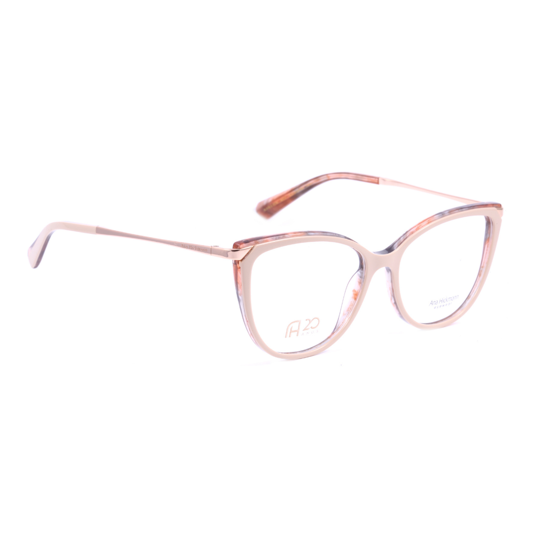 Ana Hickmann AH6415N N01 Nude e Dourado Brilho - Grau - 54 mm