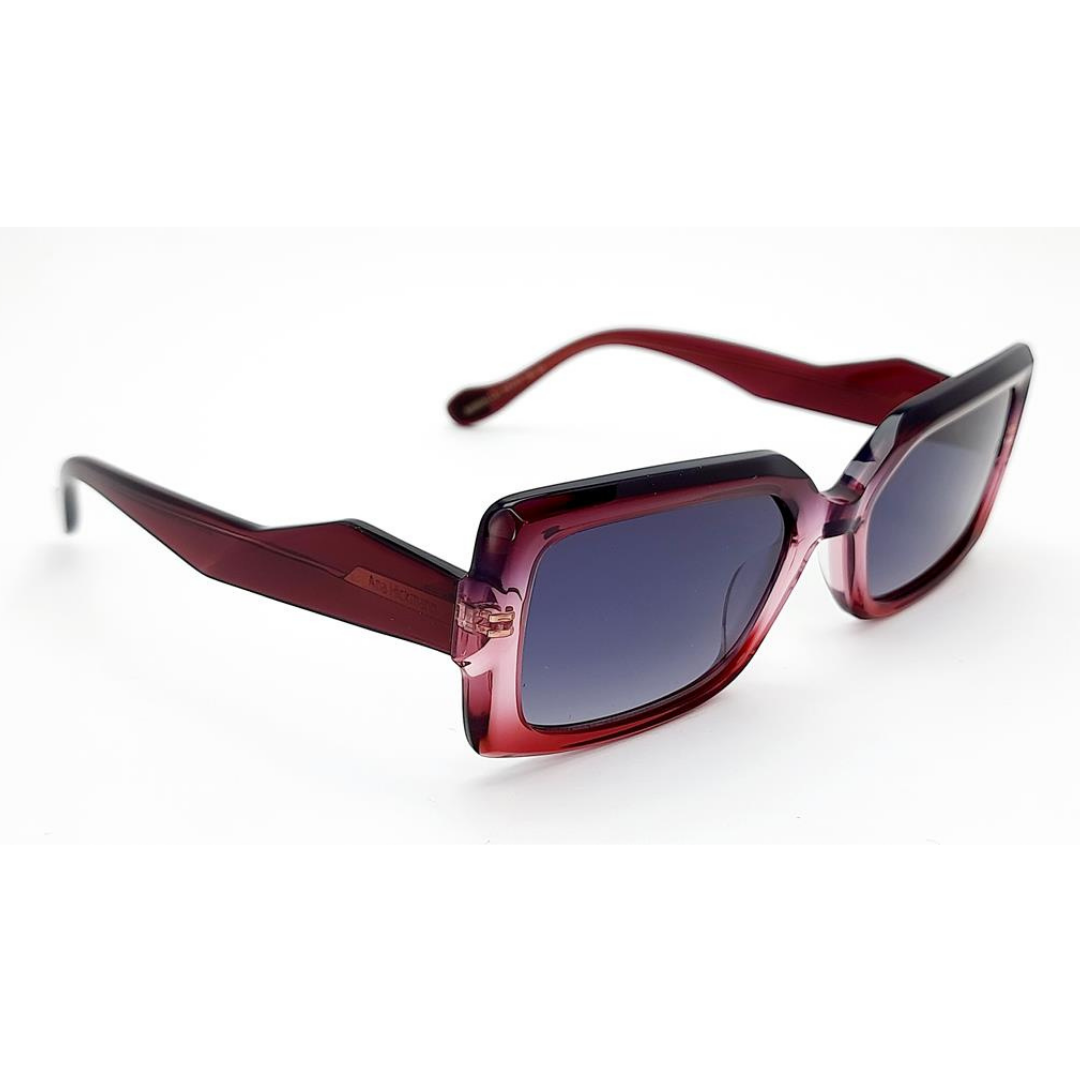 Ana Hickmann Gabi 1 AH90042 C02  Vinho Brilho Translúcido Preto Degradê - Sol - 54 mm