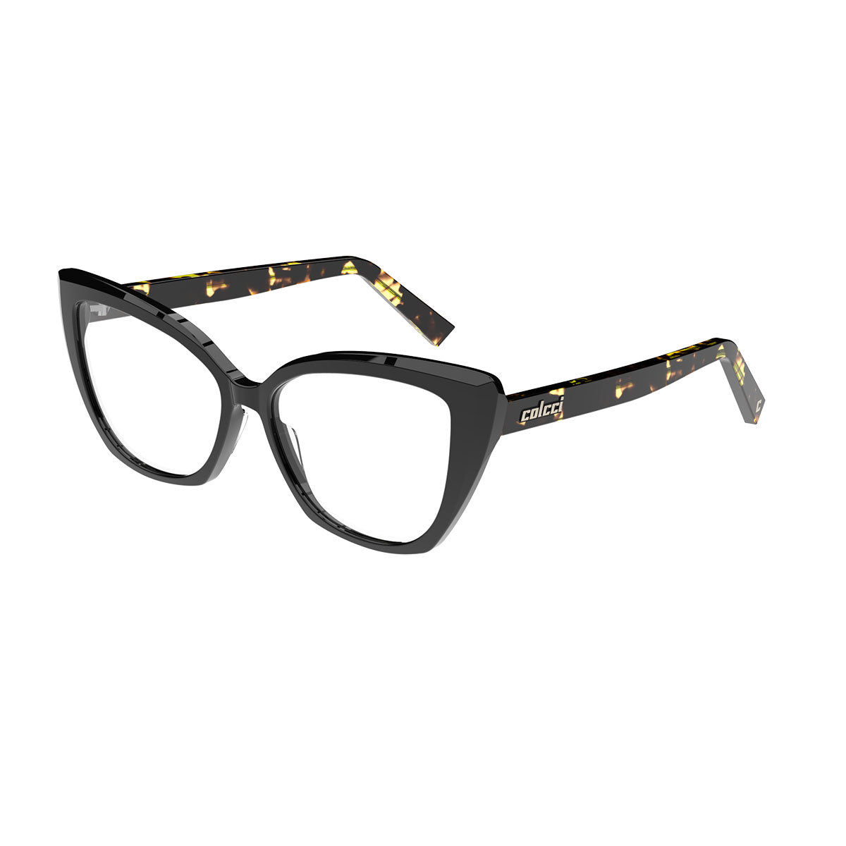 Colcci Aurora Gatinho Preto Brilho C/ Demi Amarelo - Grau - TAM 55 mm