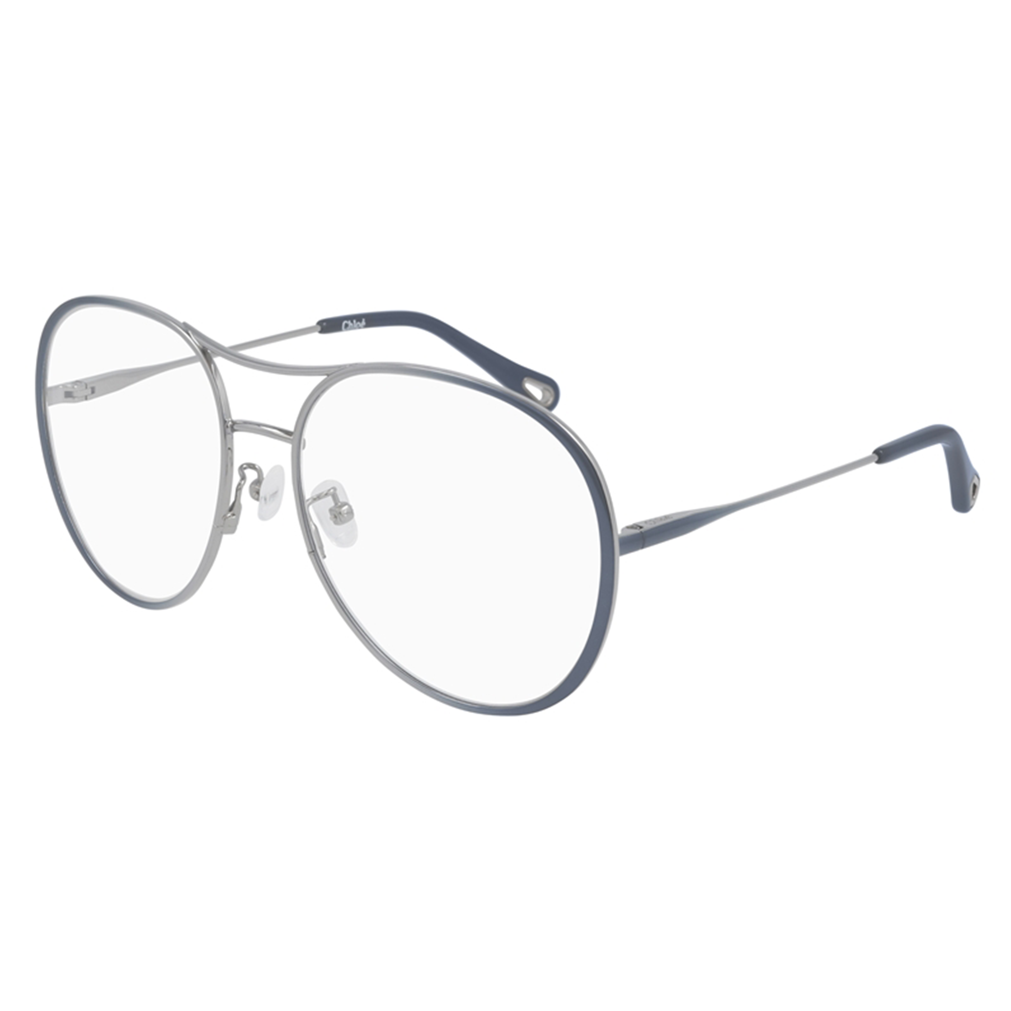 Chloé CH0019O 001 Prata e Azul Brilho - Grau - 58 mm