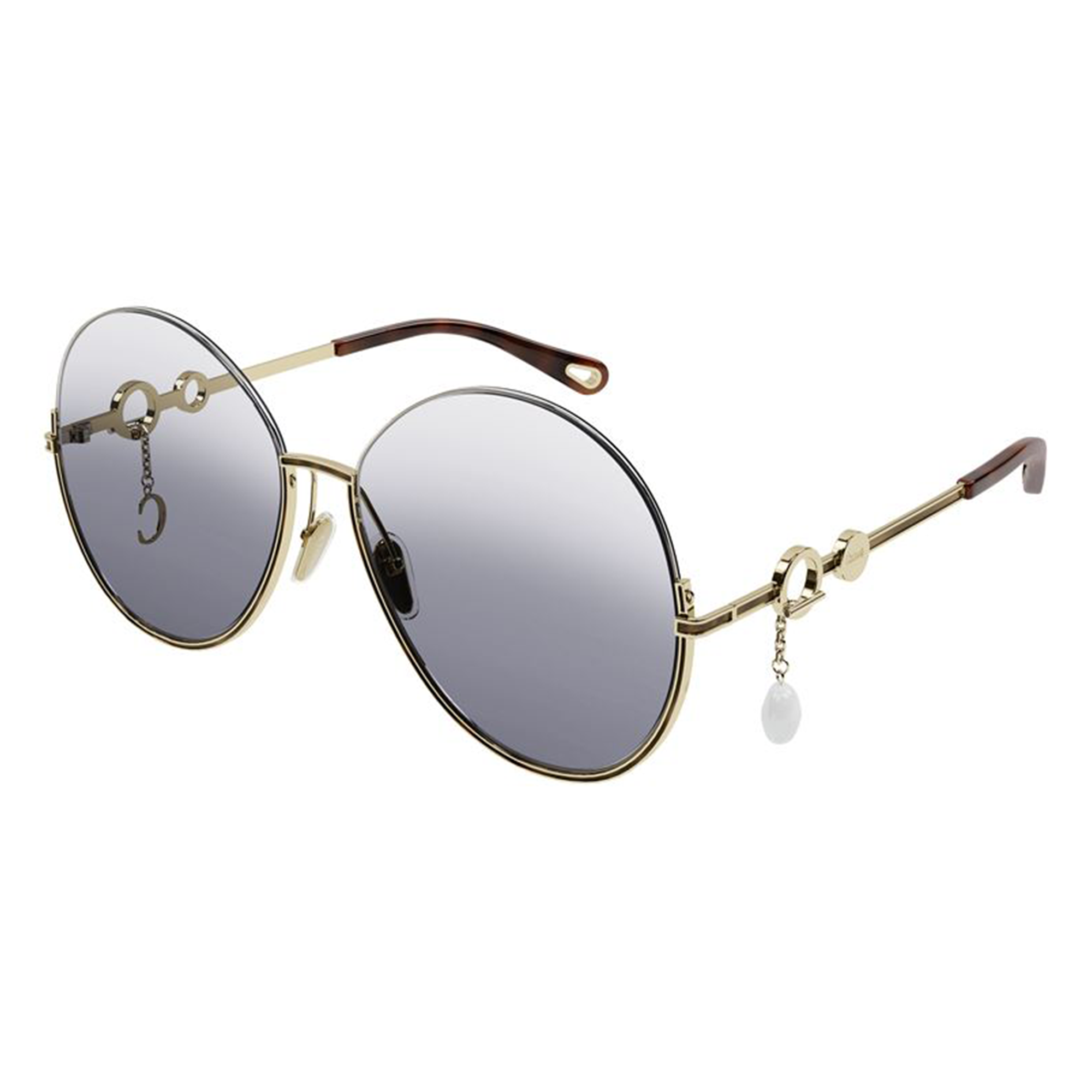 Chloé CH0067S 001 Dourado Brilho Preto Degradê - Sol - 61 mm