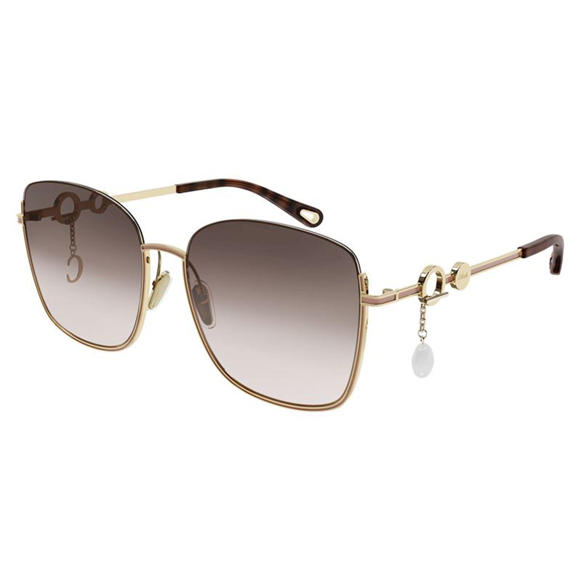 Chloé CH0070SK 003 Dourado e Nude Brilho Marrom Degradê - Sol - 59 mm