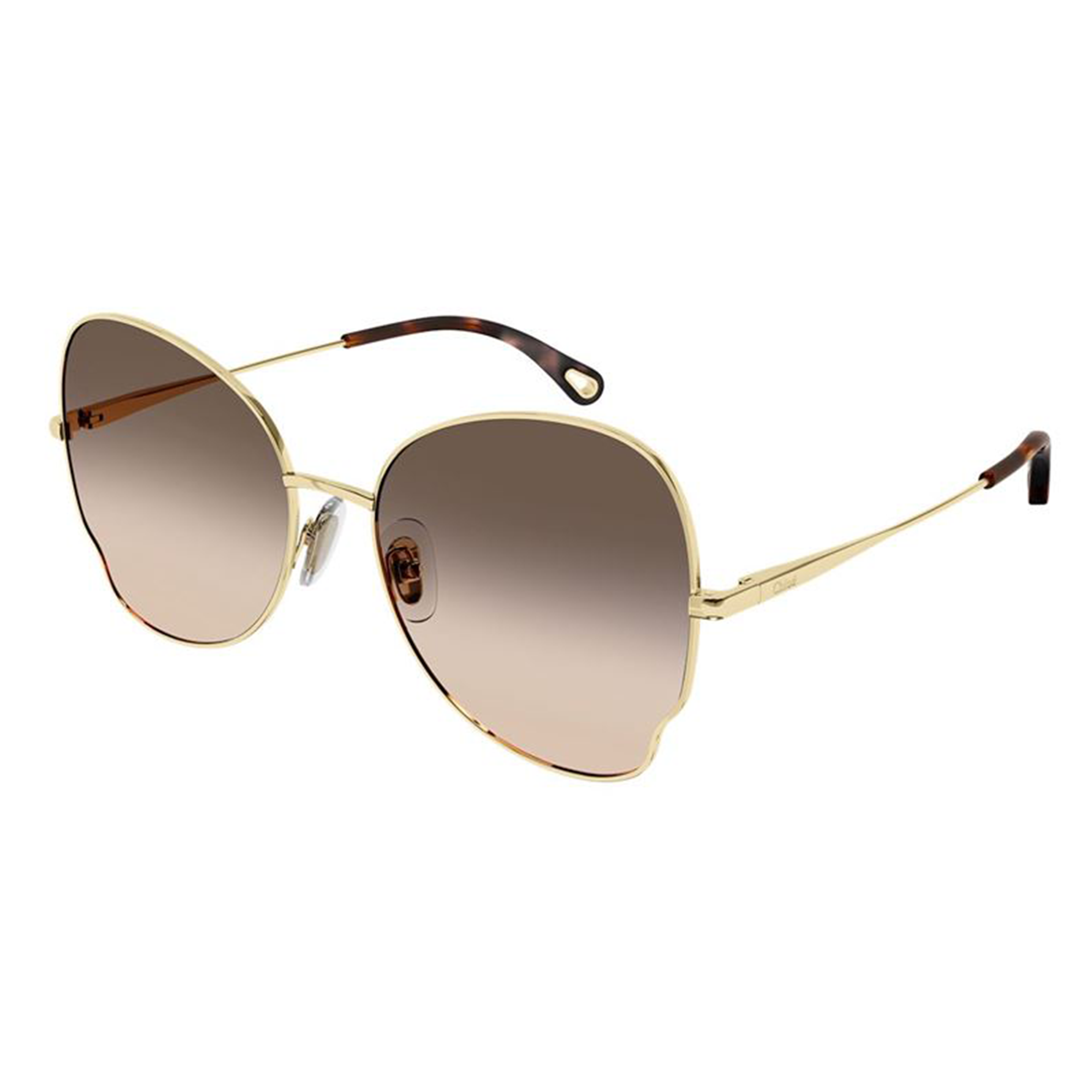 Chloé CH0094S 001 Dourado Brilho Marrom Degradê - Sol - 59 mm