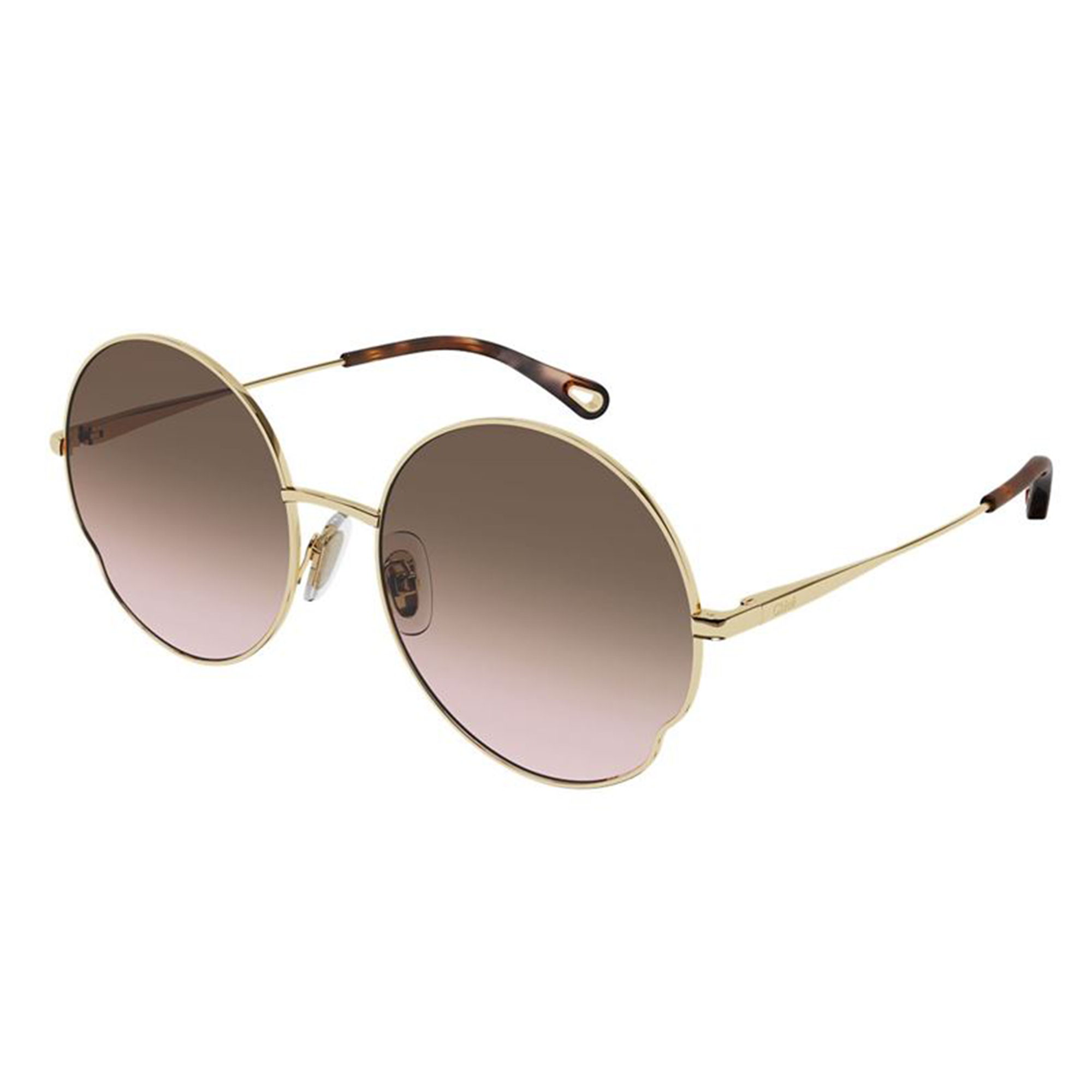 Chloé CH0095S 001 Dourado Brilho Marrom Degradê - Sol - 59 mm