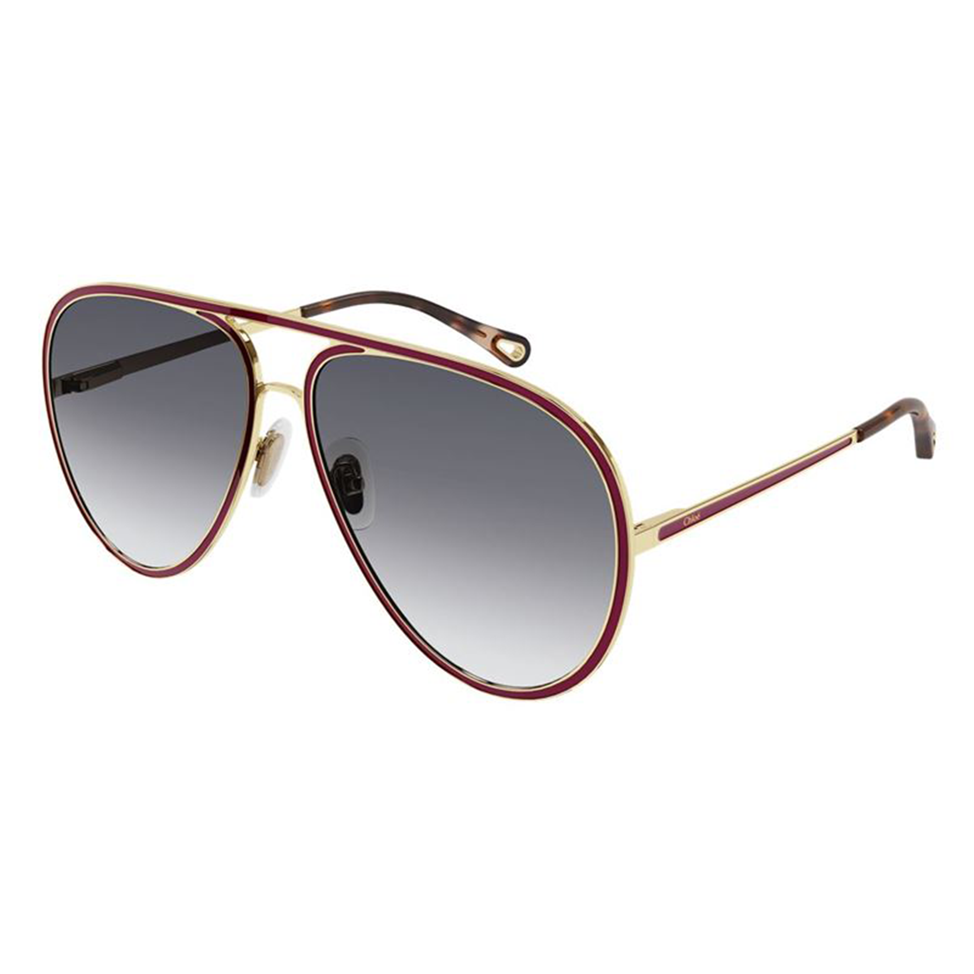 Chloé CH0099S 003 Dourado e Vermelho Brilho Preto Degradê - Sol - 63 mm