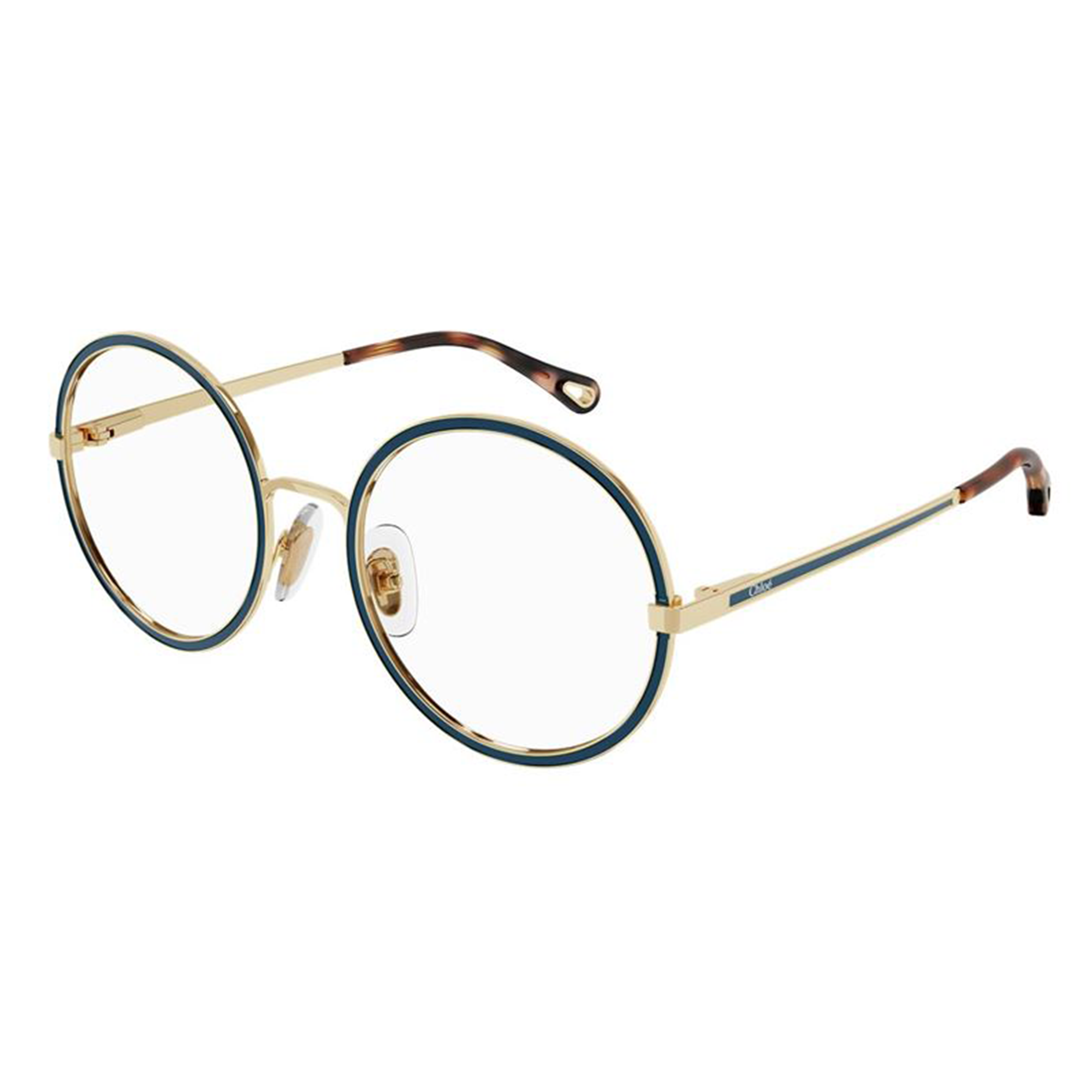 Chloé CH0103O 008 Dourado e Azul Brilho - Grau - 54 mm