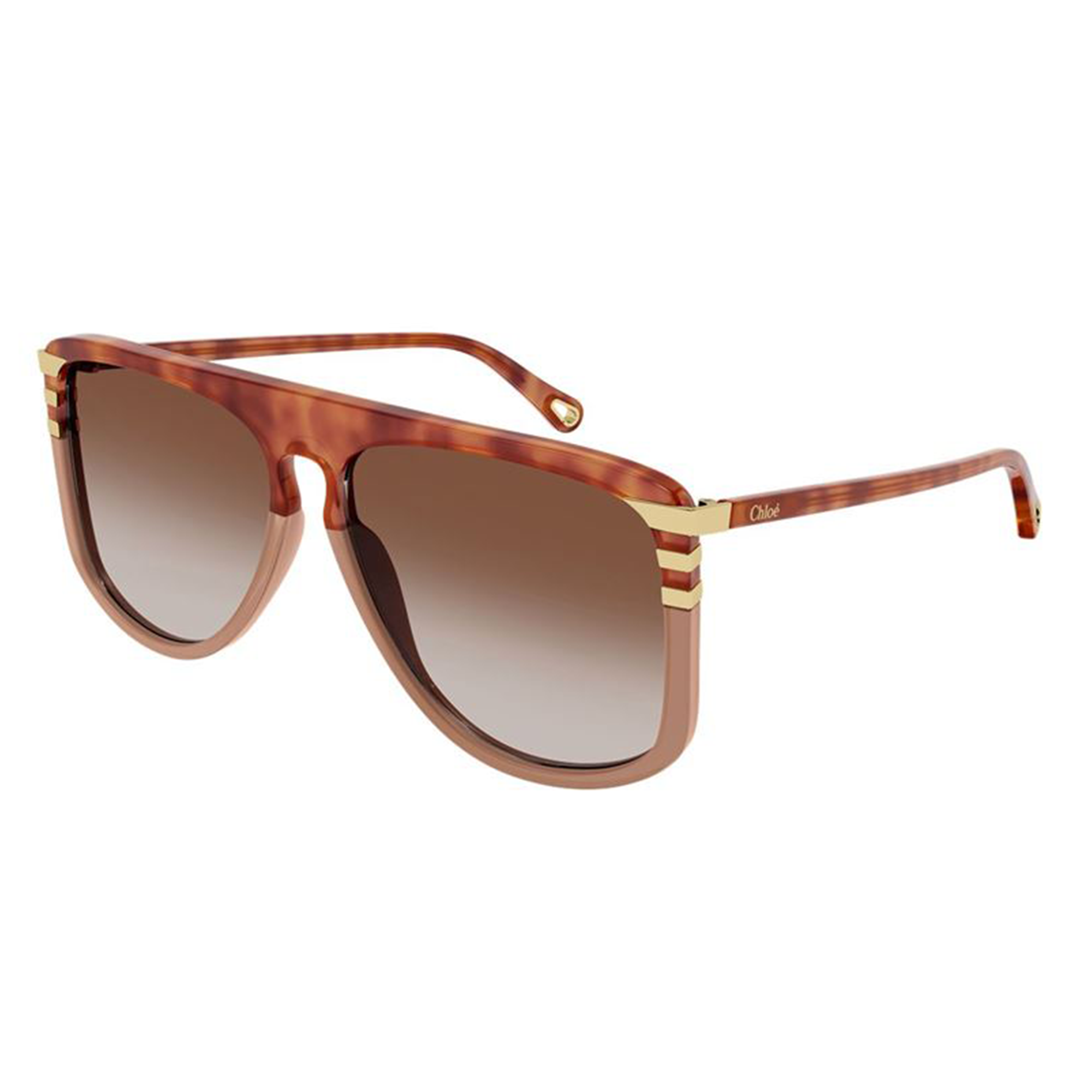 Chloé CH0104S 002 Marrom Mesclado e Nude Laranja Degradê - Sol - 62 mm