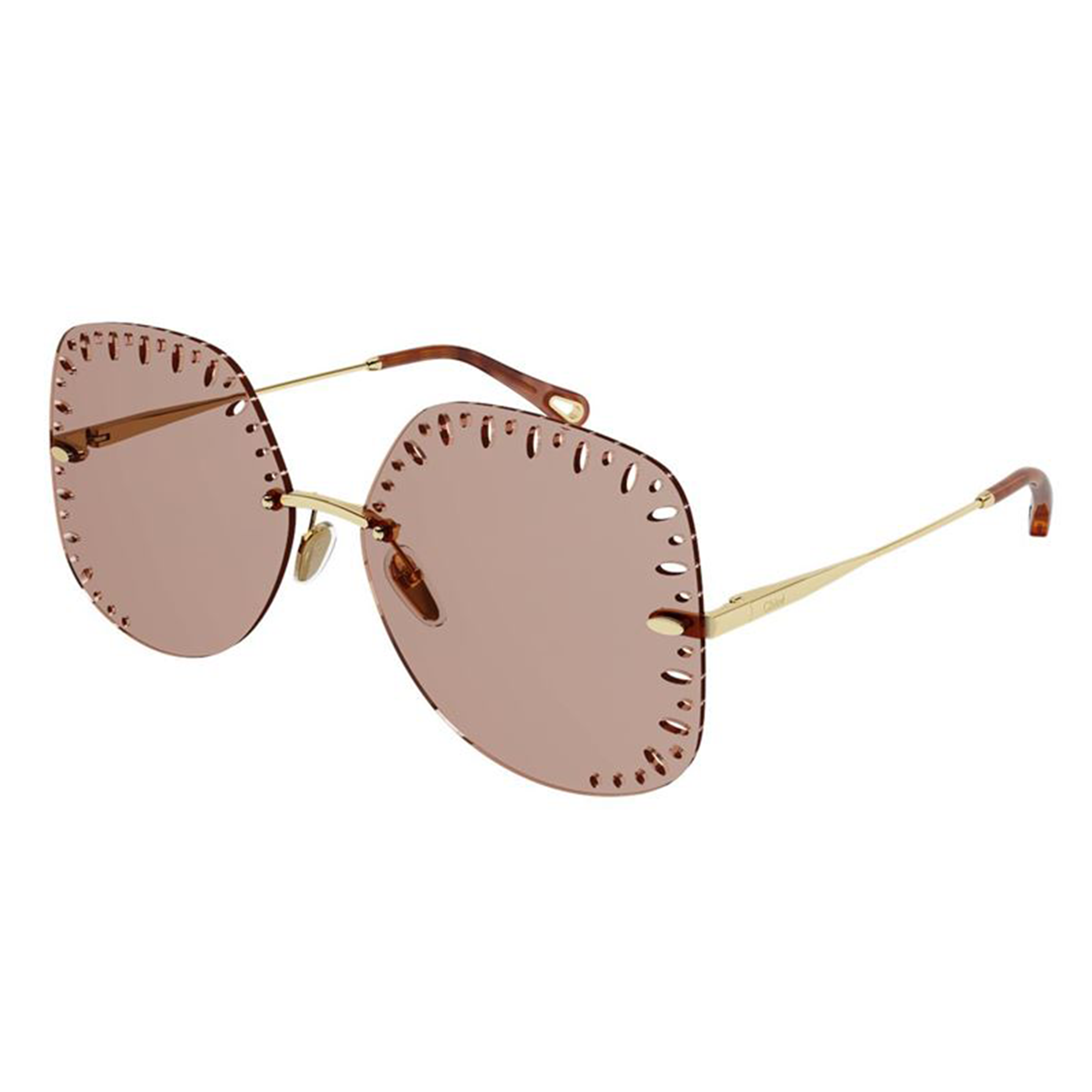 Chloé CH0111S 002 Dourado Brilho Rosa Total - Sol - 63 mm