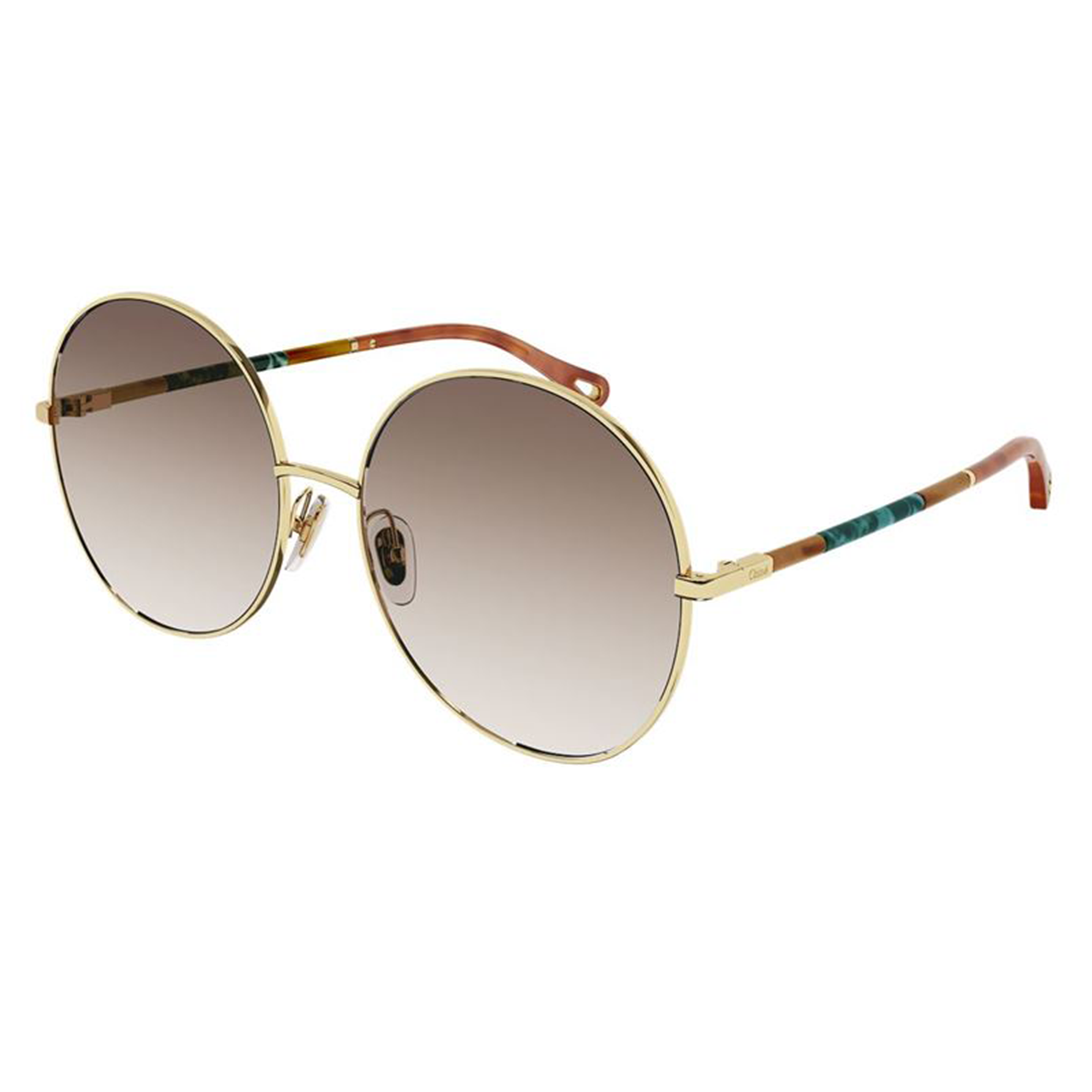 Chloé CH0112S 002 Dourado Brilho Marrom Degradê - Sol - 61 mm