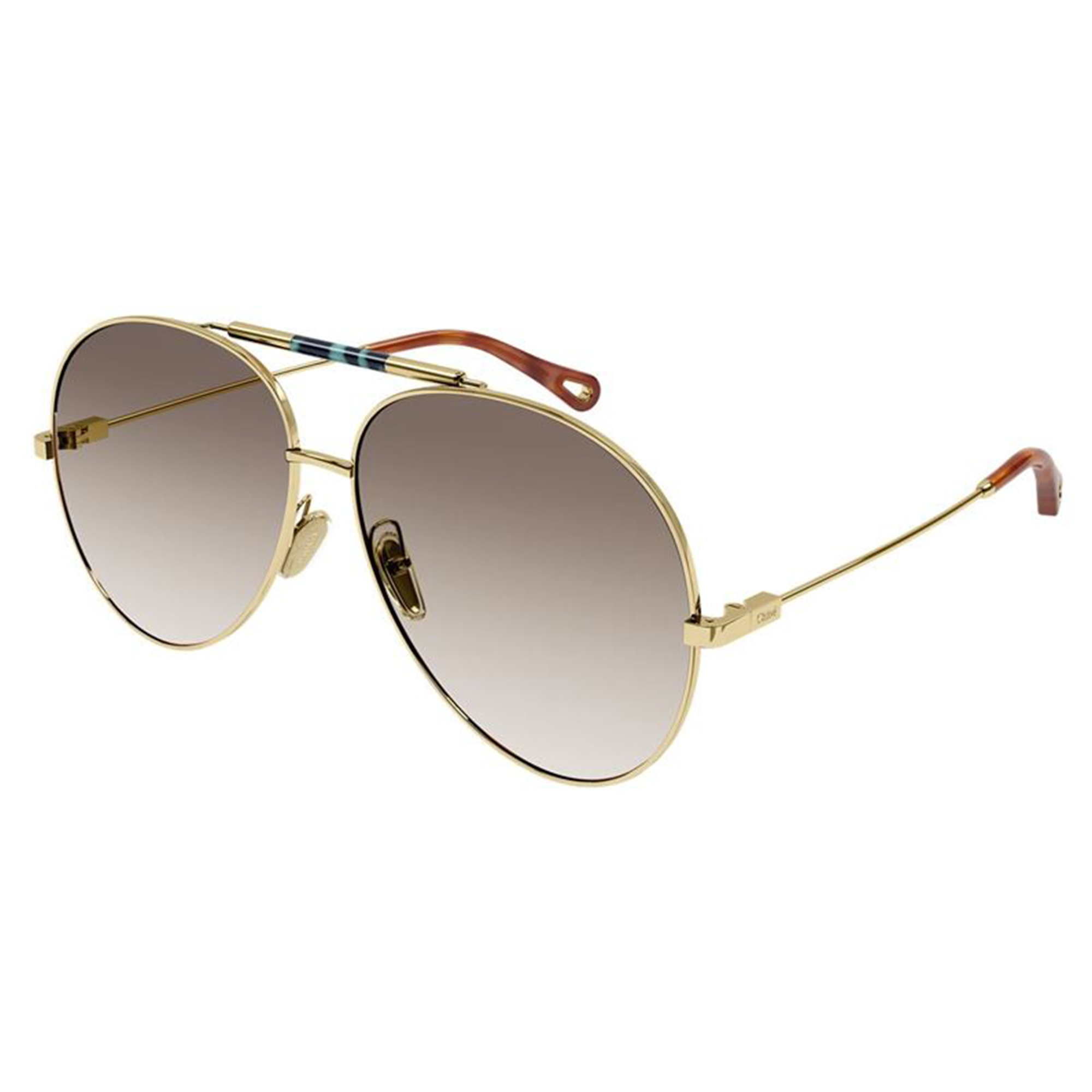 Chloé CH0113S 002 Dourado Brilho Marrom Degradê - Sol - 62 mm