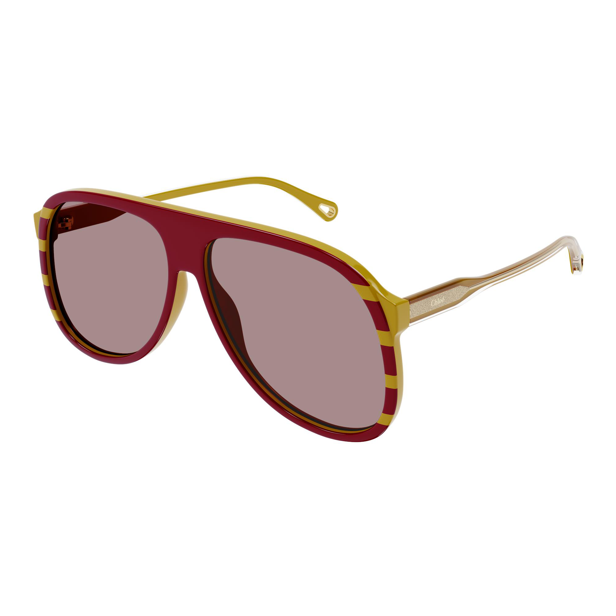 Chloé CH0128S 003 Vermelho e Amarelo Brilho Rosa Total - Sol - 62 mm