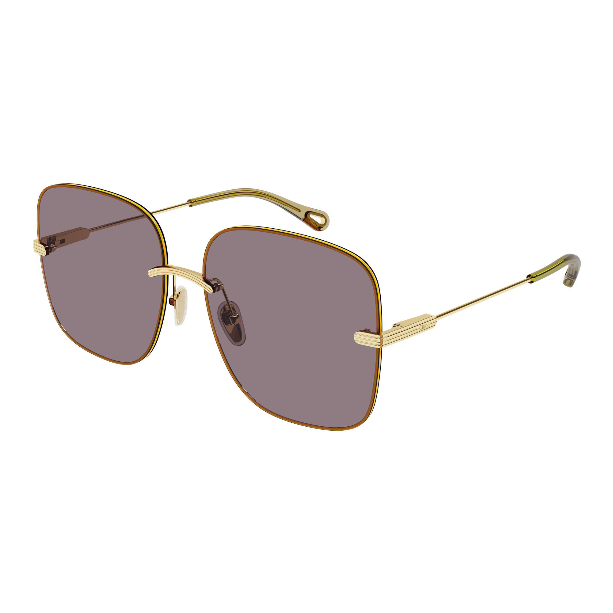 Chloé CH0134S 003 Amarelo e Dourado Brilho Lilás Total - Sol - 61 mm