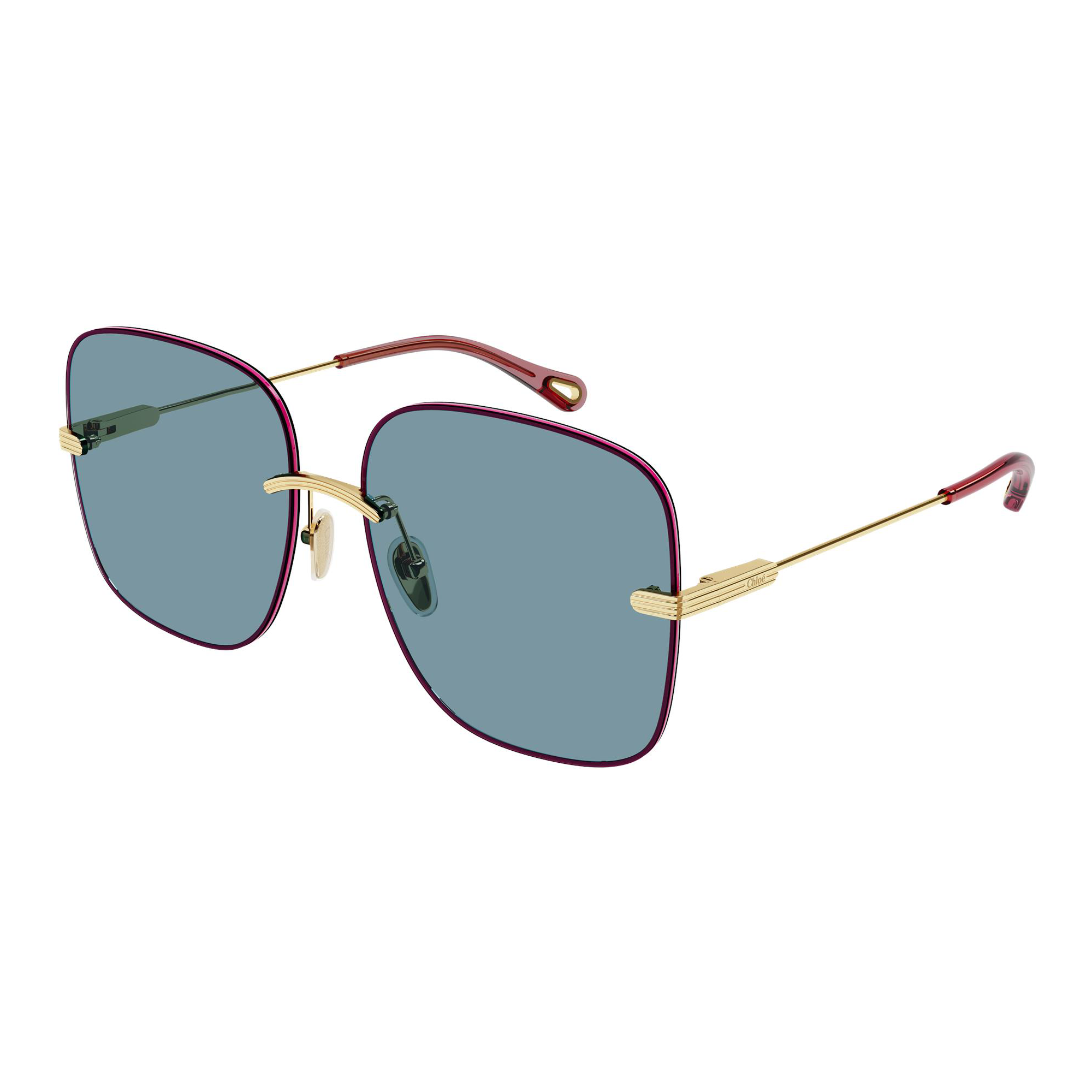 Chloé CH0134S 004 Rosa e Dourado Brilho Azul Total - Sol - 61 mm