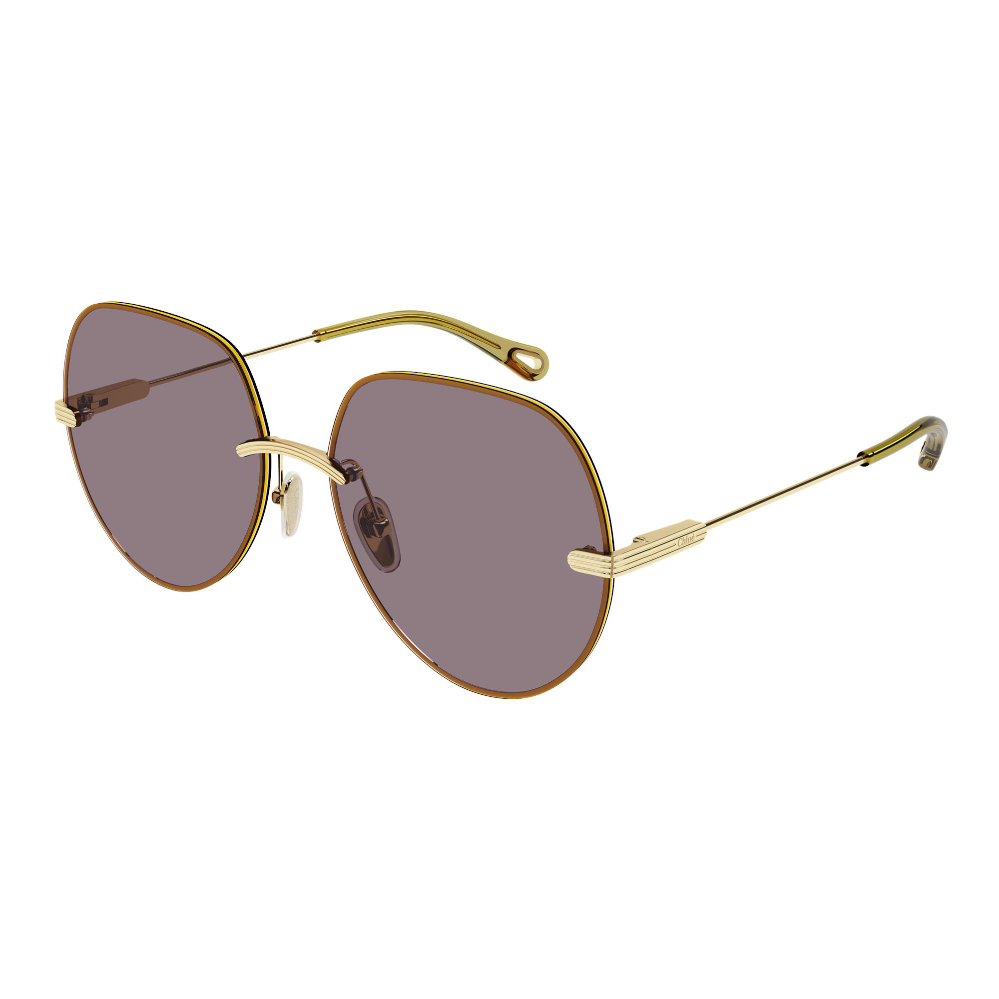 Chloé CH0135S 007 Amarelo e Dourado Rosa Total -Sol - 61 mm