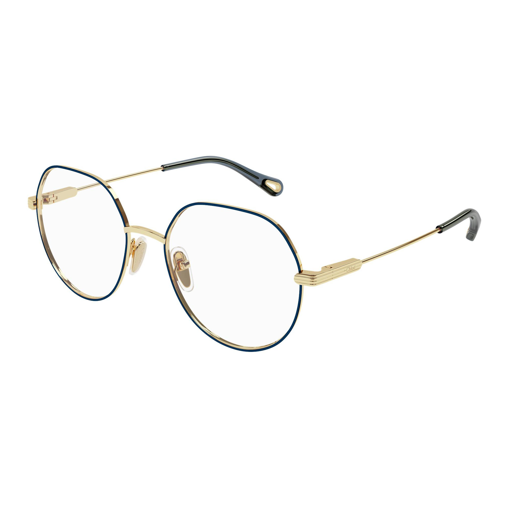 Chloé CH0137O 008 Dourado e Azul Brilho - Grau - 53 mm