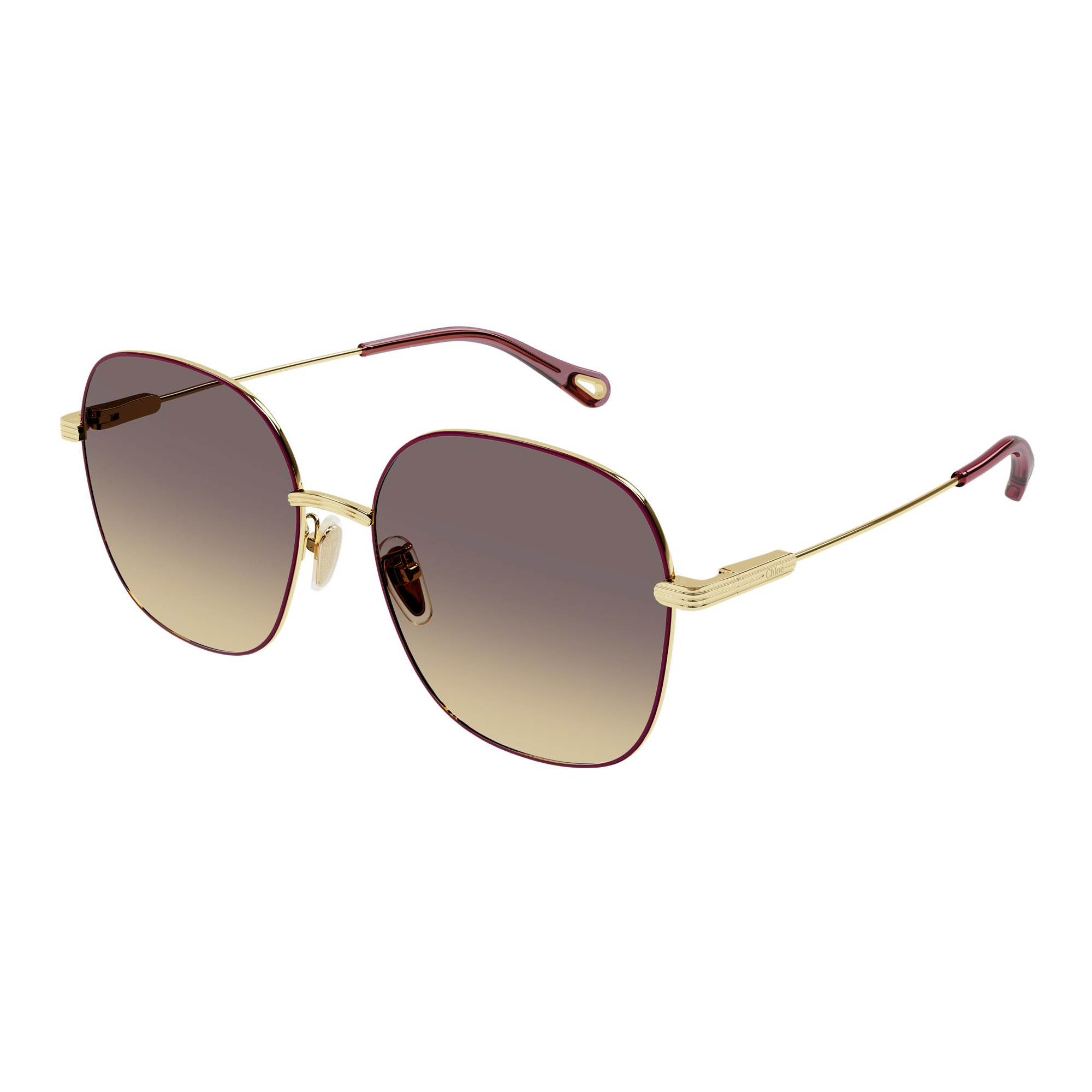 Chloé CH0139SA 003 Dourado e Rosa Brilho Marrom Degradê - Sol - 59 mm