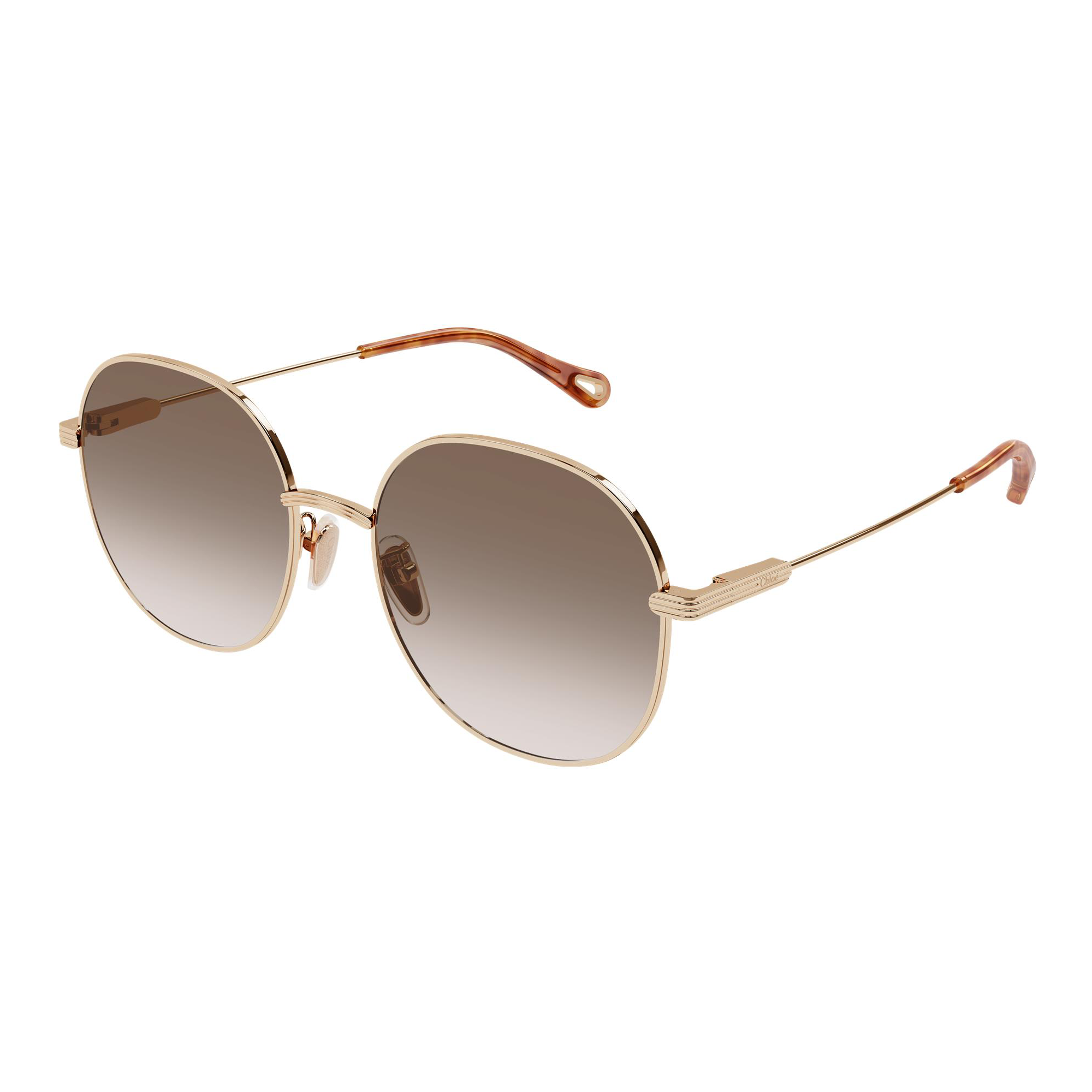 Chloé CH0140SA 002 Dourado Brilho Marrom Degradê - Sol - 57 mm