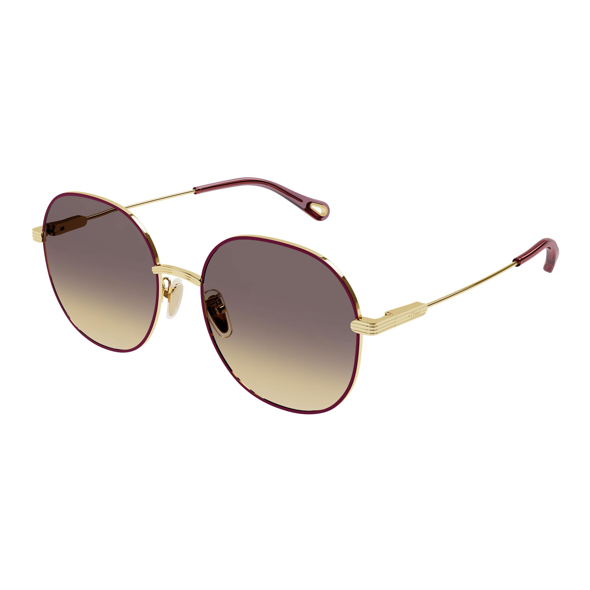 Chloé CH0140SA 003 Dourado e Rosa Brilho Marrom Degradê - Sol - 57 mm