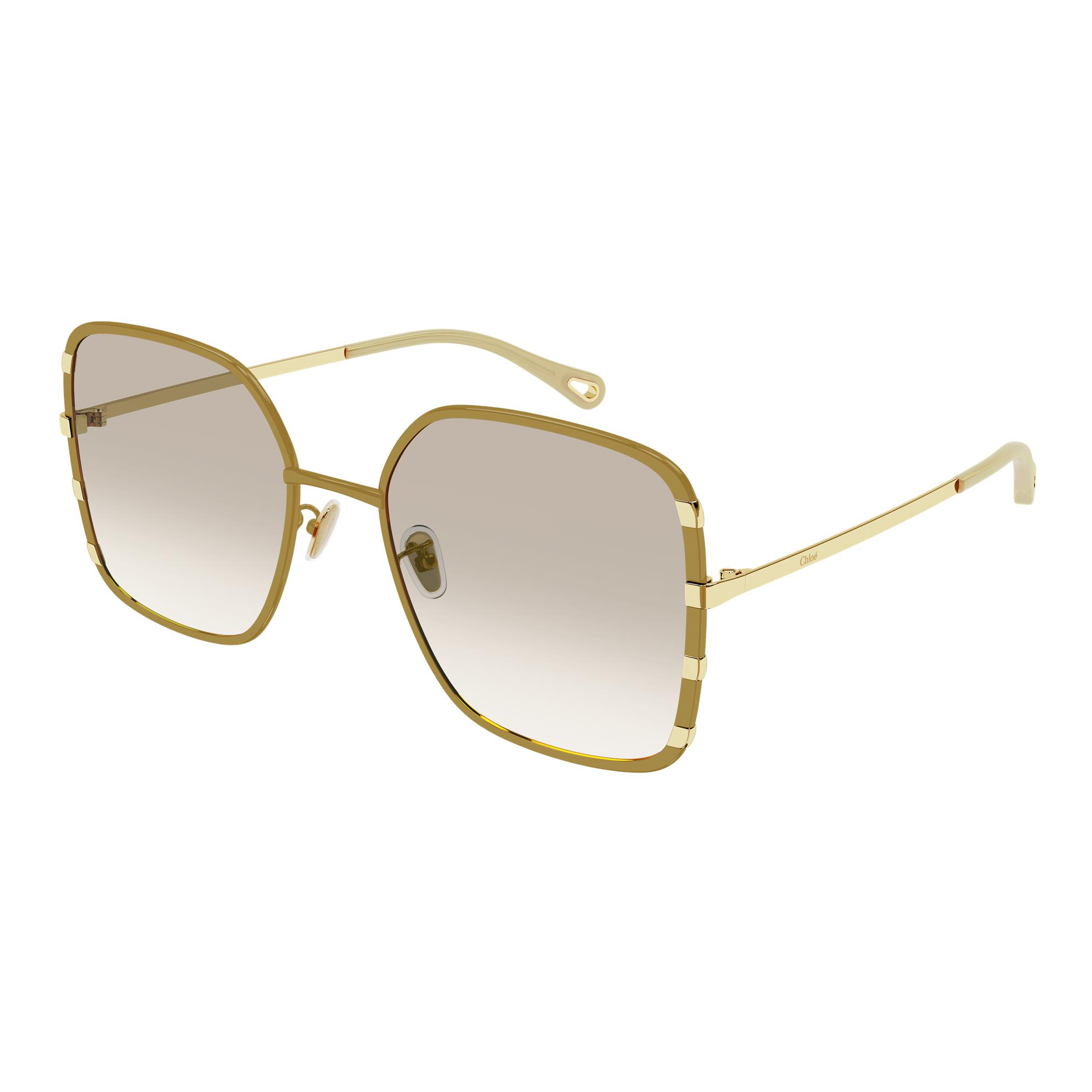 Chloé CH0143S 002 Amarelo e Dourado Brilho Amarelo Degradê - Sol - 59 mm