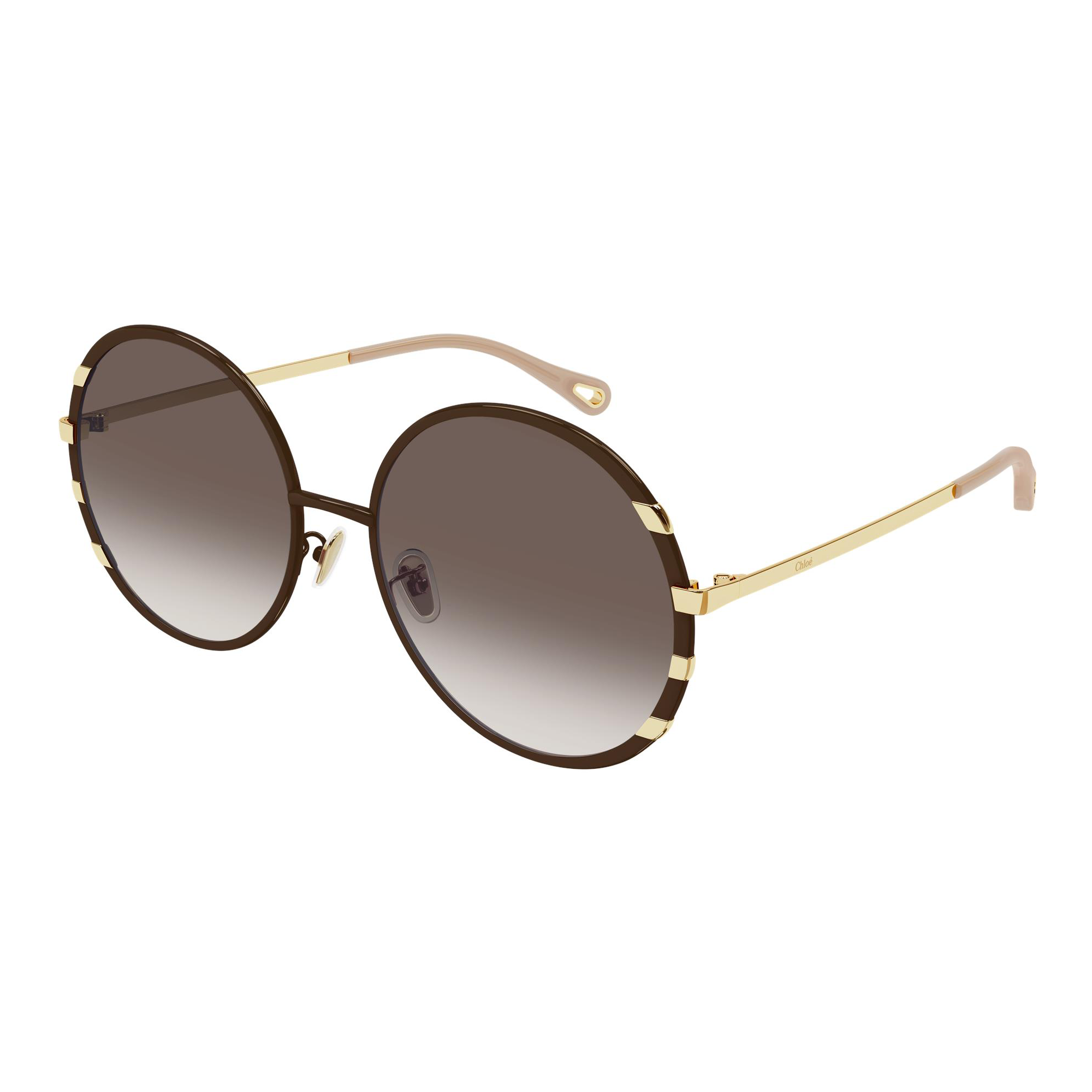 Chloé CH0144S 001 Dourado e Marrom Brilho Marrom Degradê - Sol - 58 mm