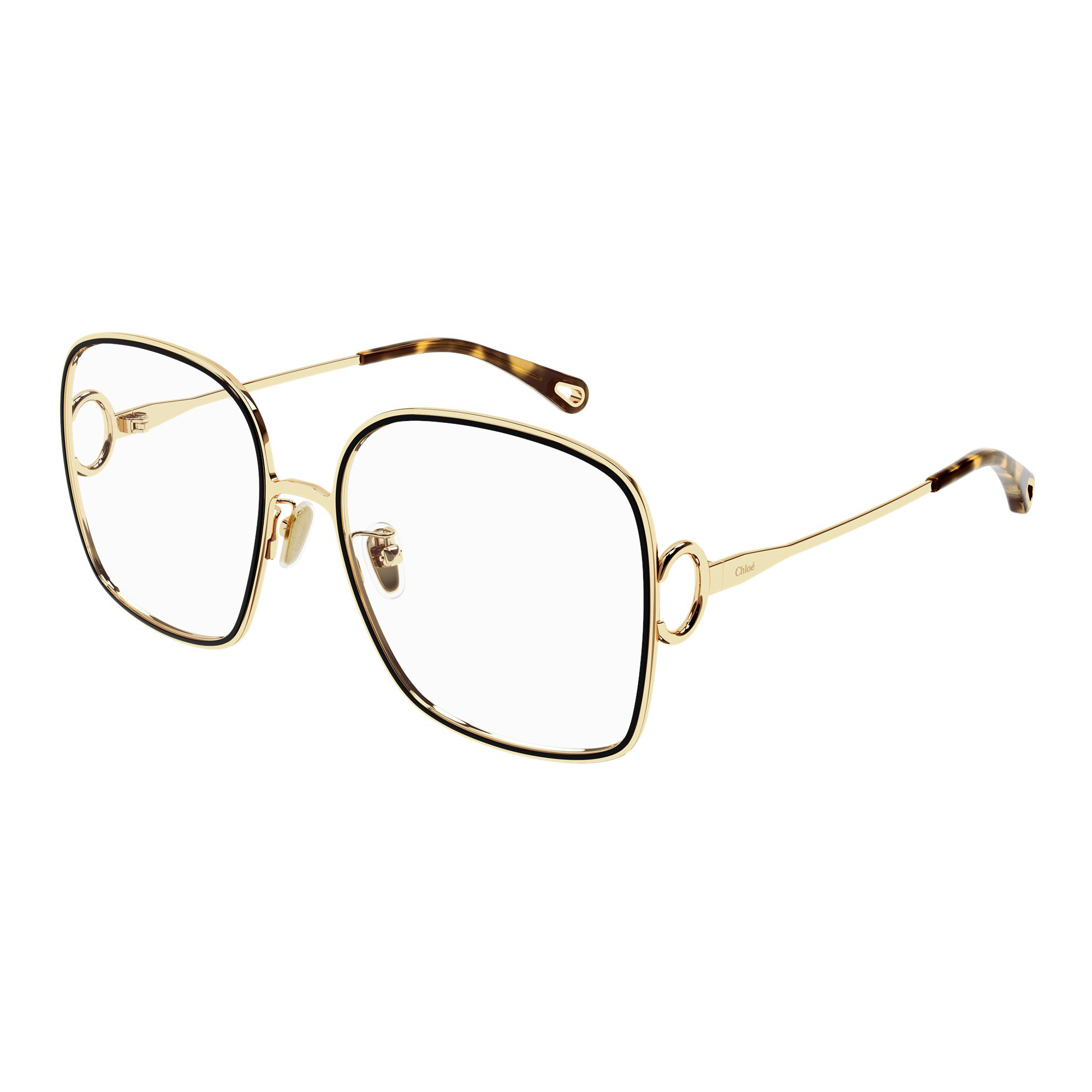 Chloé CH0147O 001 Dourado Brilho e Preto - Grau - 56 mm