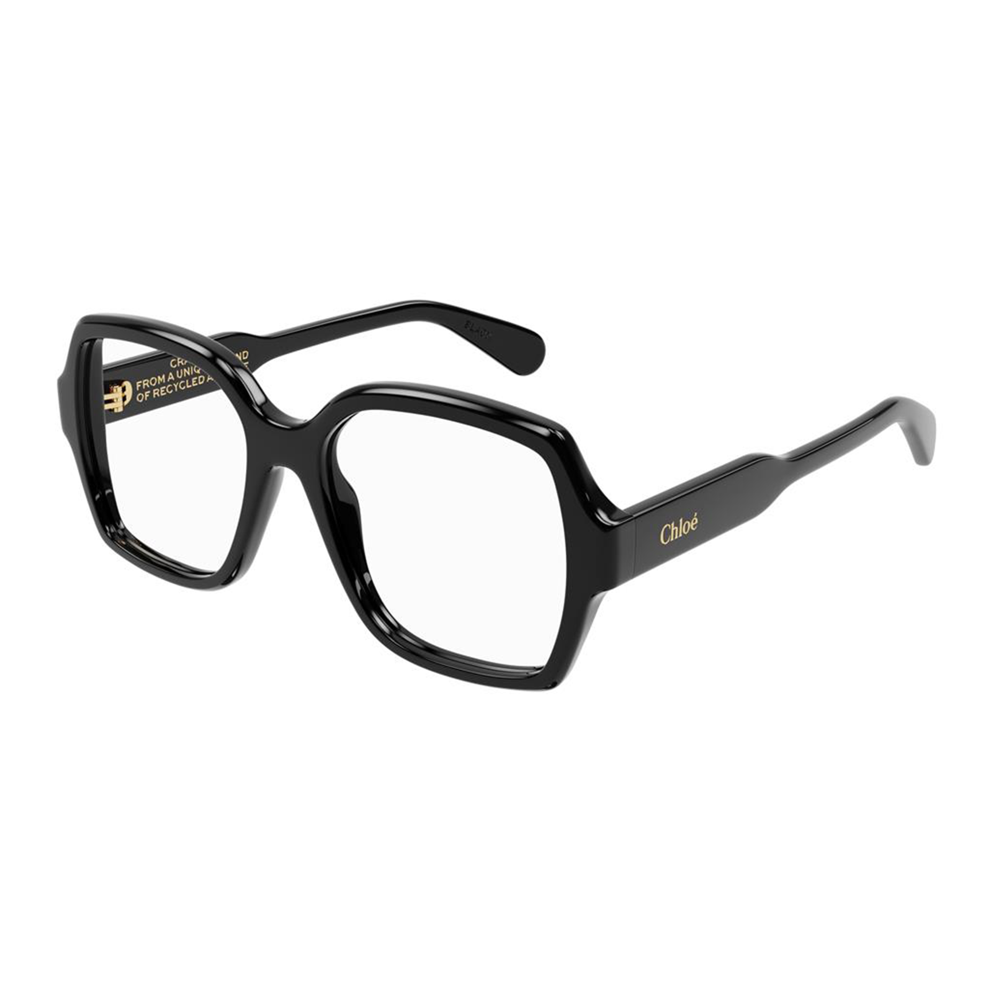 Chloé CH0155O 001 Preto Brilho - Grau - 53 mm