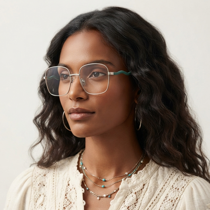 Chloé CH0056O 004 Prata Brilho e Verde Fosco - Grau - 55 mm