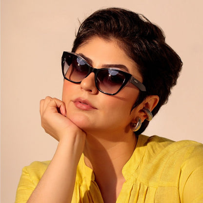 Colcci Luiza Sun Preto Brilho Preto Degradê - Sol - 55 mm