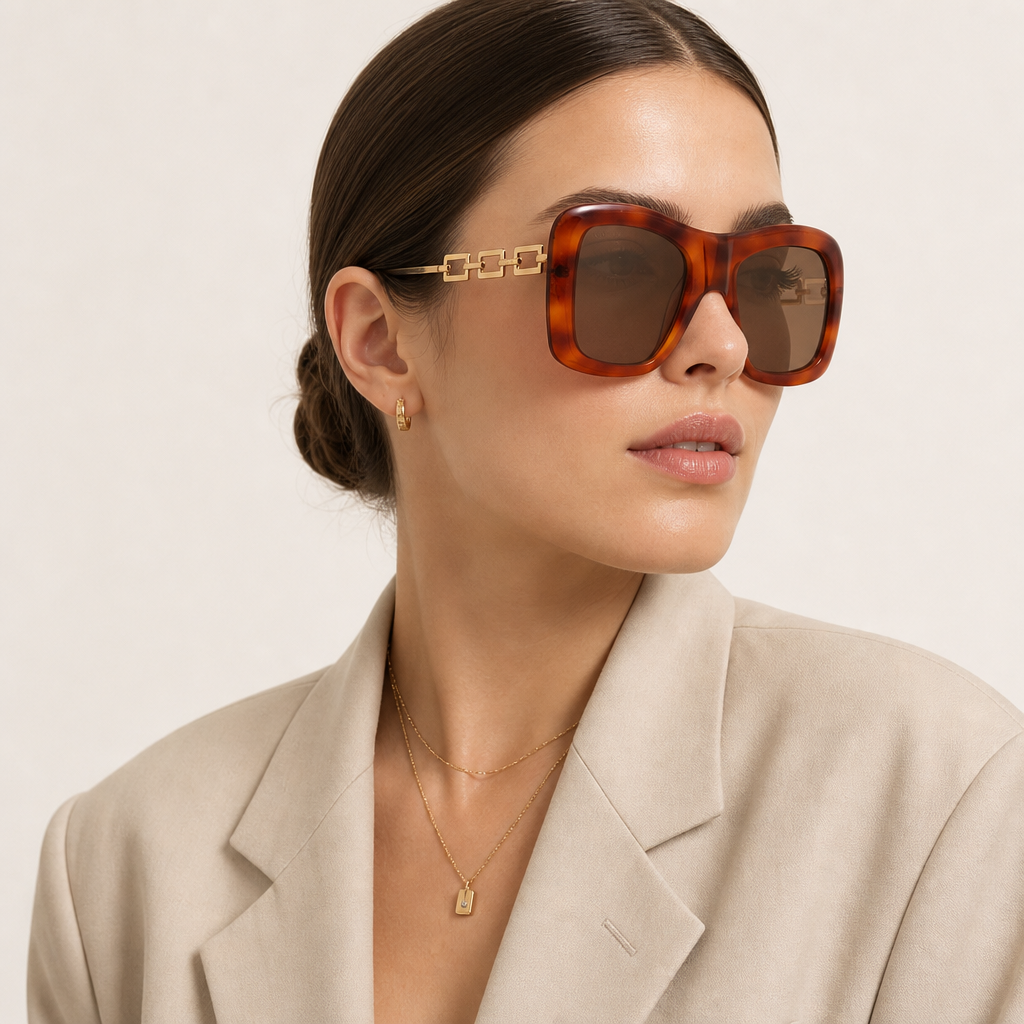 Gucci GG0499S 002 Marrom Mesclado - Sol - 54 mm