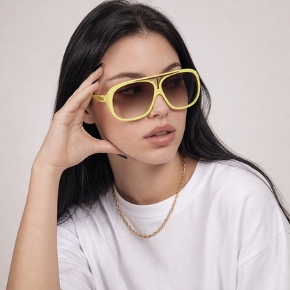 Evoke EVK 01 Ice Cream Yellow White Matte / Brown Degradê - 60 mm  - Sol