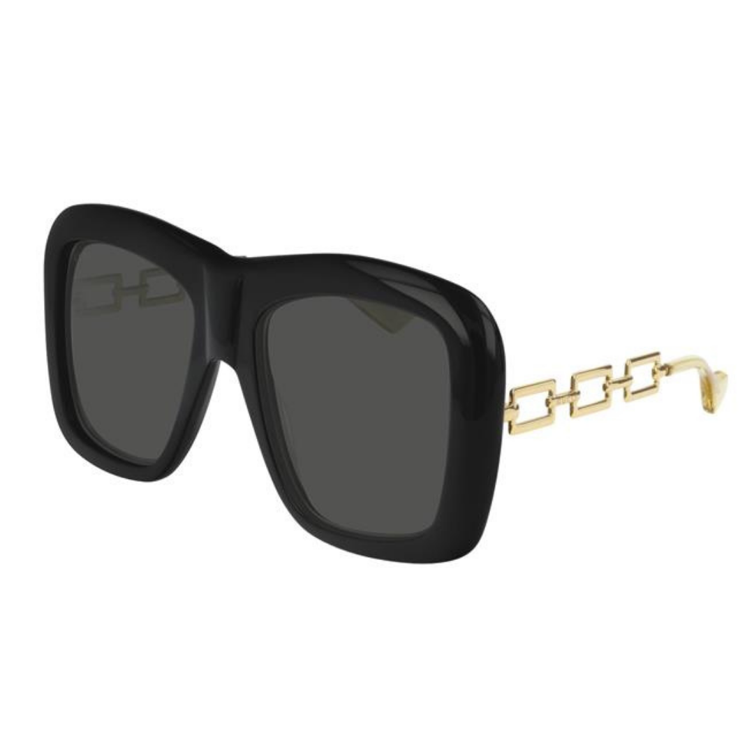 Gucci GG0499S 001 Preto e Dourado - Sol - 54 mm